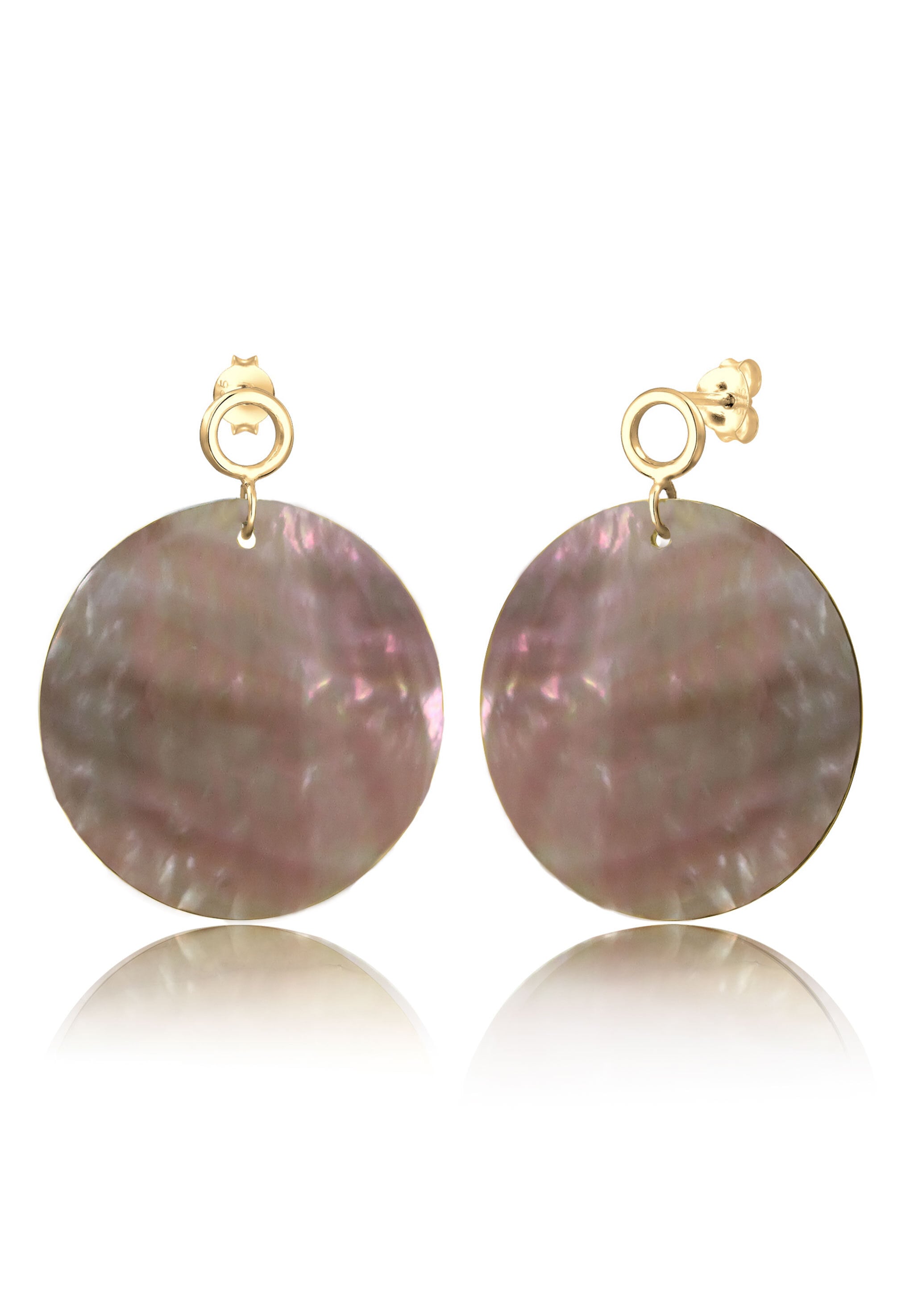 Elli Paar Ohrhänger »Ohrringe Hänger Perlmutt-Scheibe Schimmernd 925 Silber«