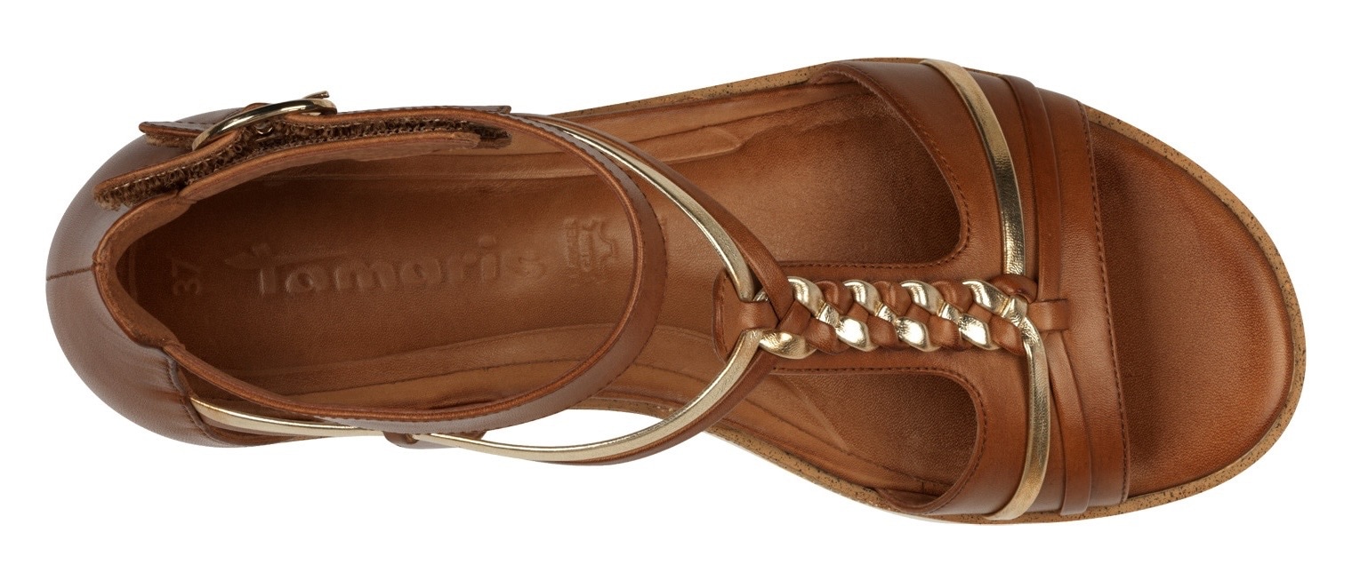 Tamaris Keilsandalette, Riemchensandale, Sommerschuh mit Flechtriemchen