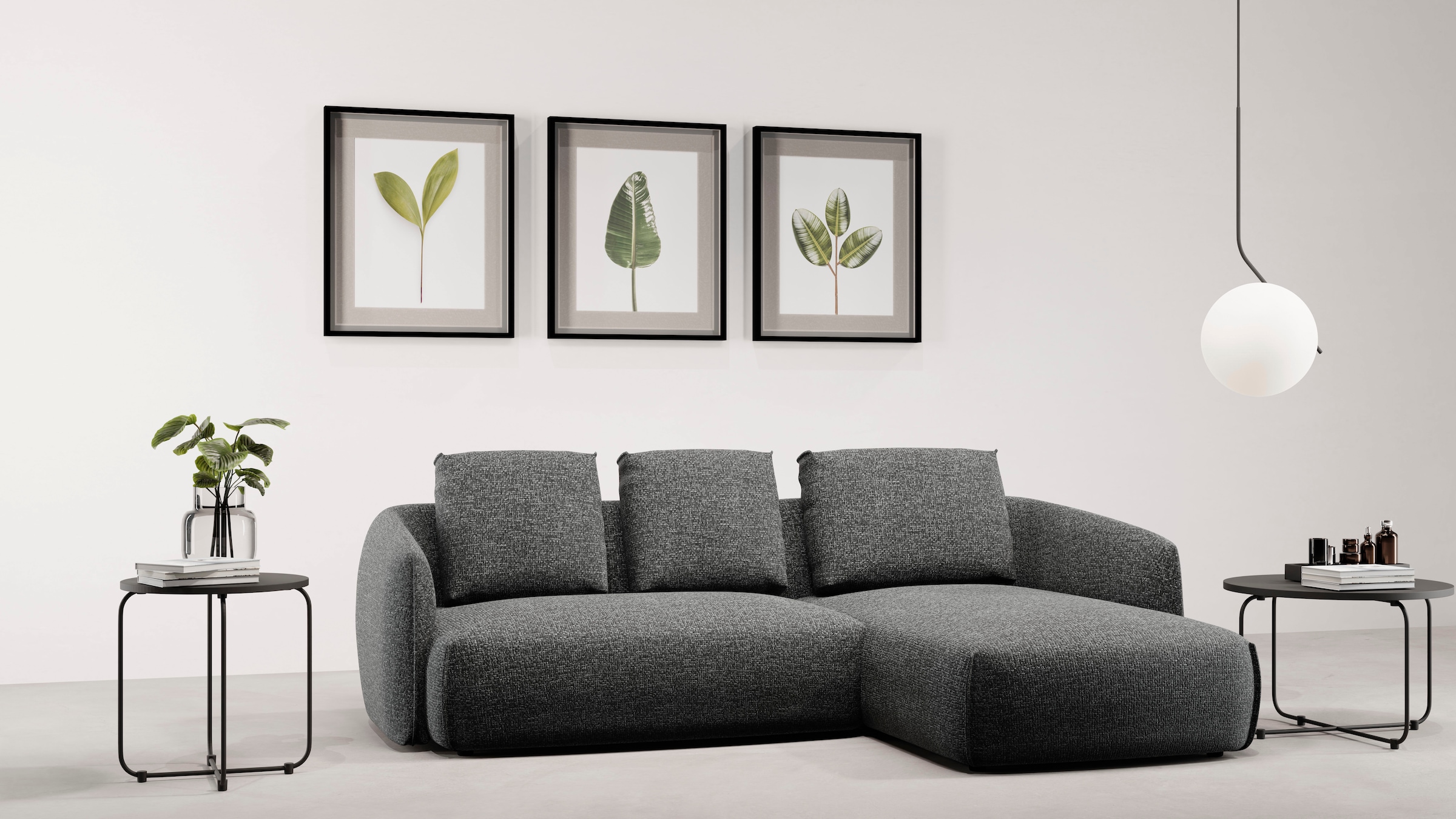 TRENDMANUFAKTUR Ecksofa »Shawn elegantes Designsofa, Breite 232cm, L-Form« bequem, organischer Form, mit hochwertigem Bezug