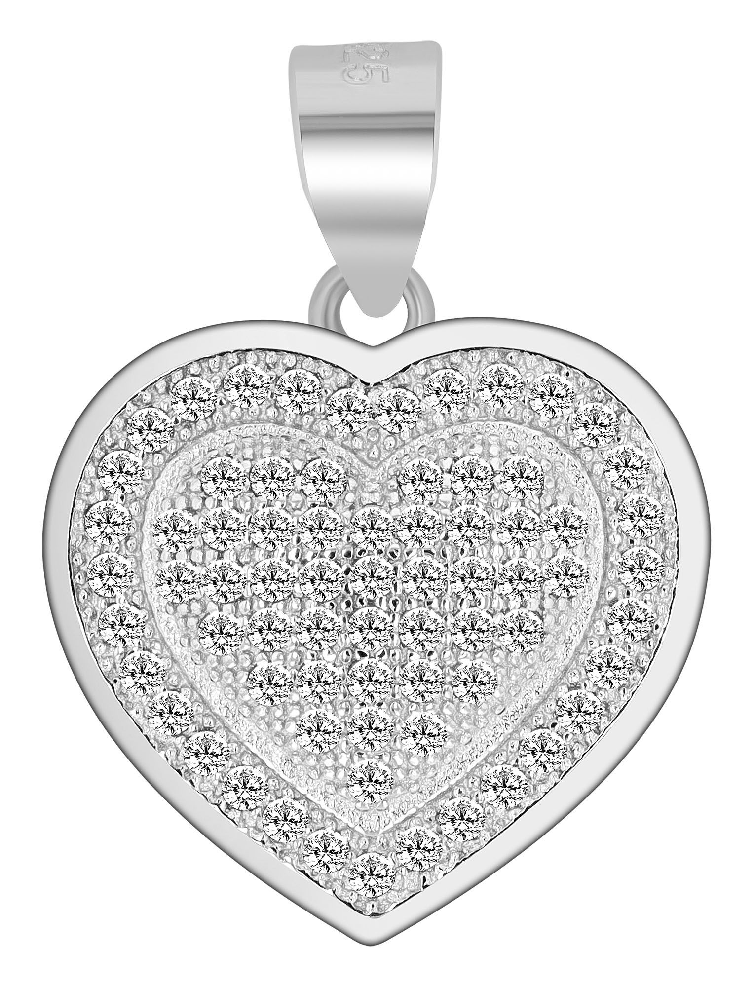 Adelia´s Herzanhänger »Damen Anhänger ¿ Herz Herzanhänger aus 925 Silber mit Zirkonia«