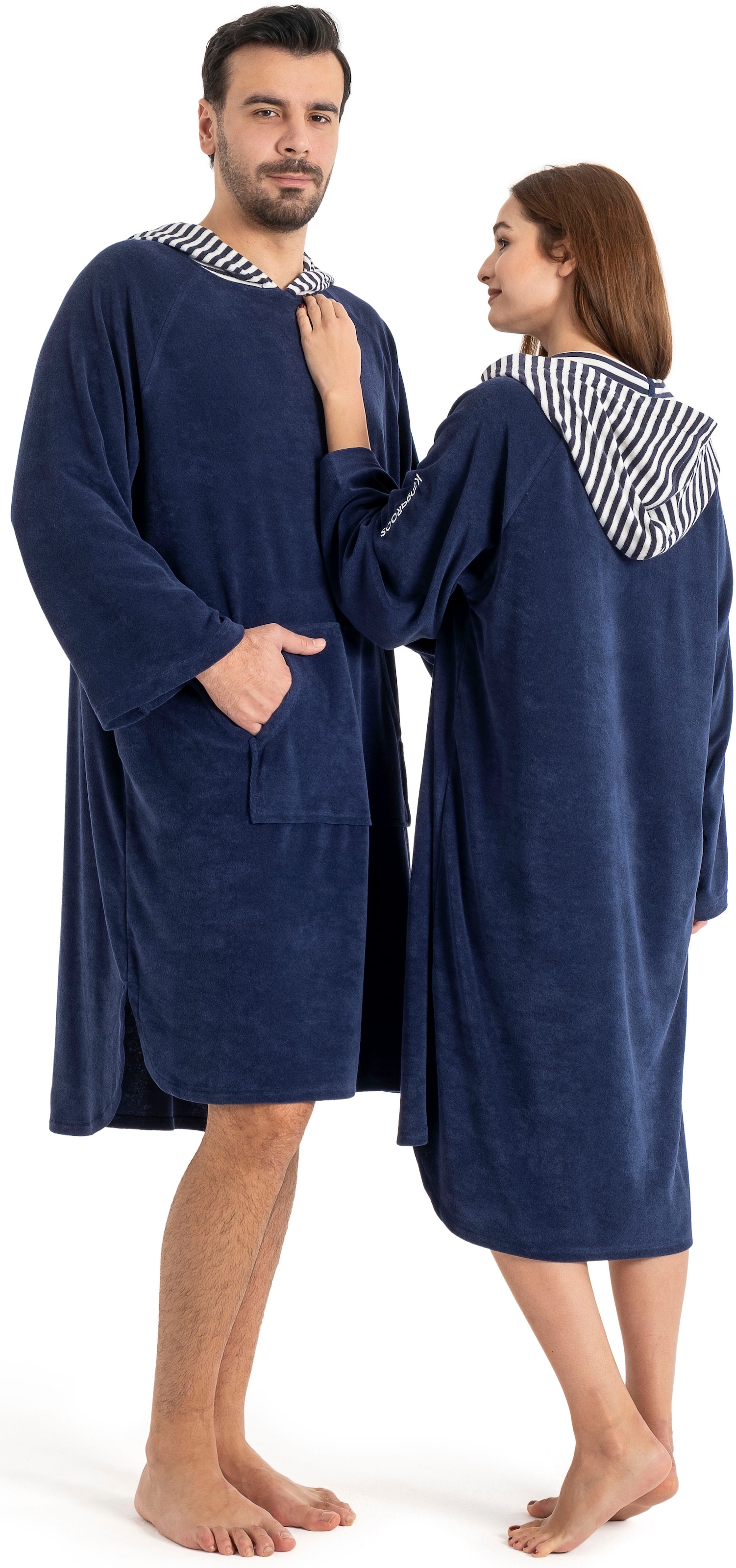 KangaROOS Badeponcho »Dalia Surfponcho, ideal für Sauna, Spa & im Urlaub« 1 Stk. weich, Uni-Farben mit Streifen, leicht, Unisex, für Damen und Herren