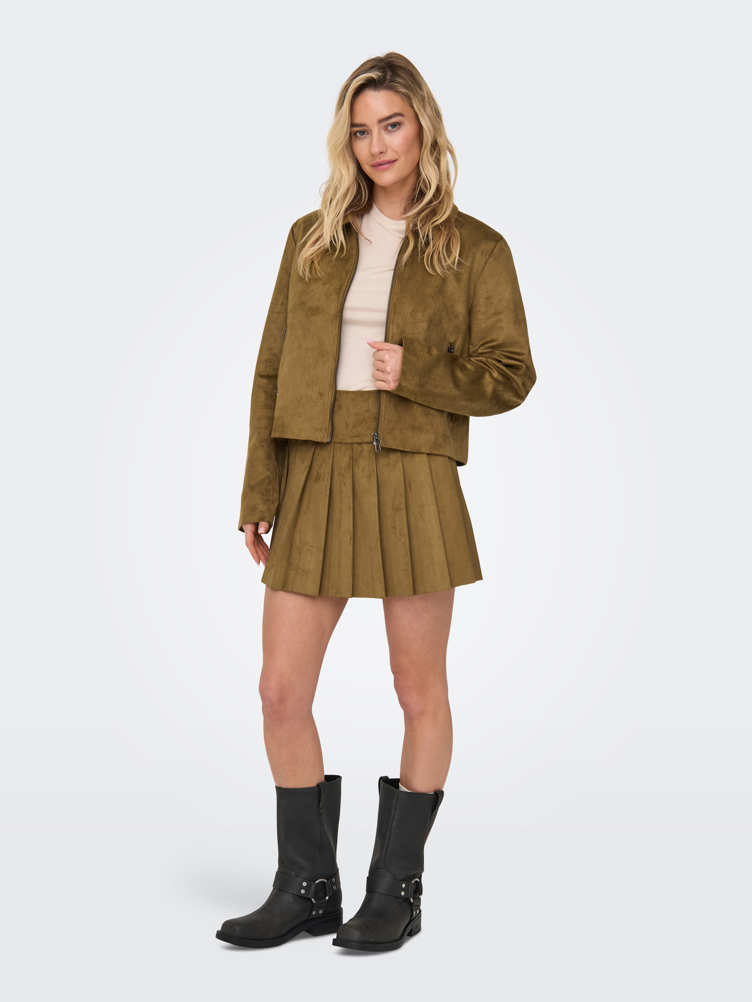 ONLY Kurzjacke »ONLTULIP FAUX SUEDE ZIP JACKET OTW«
