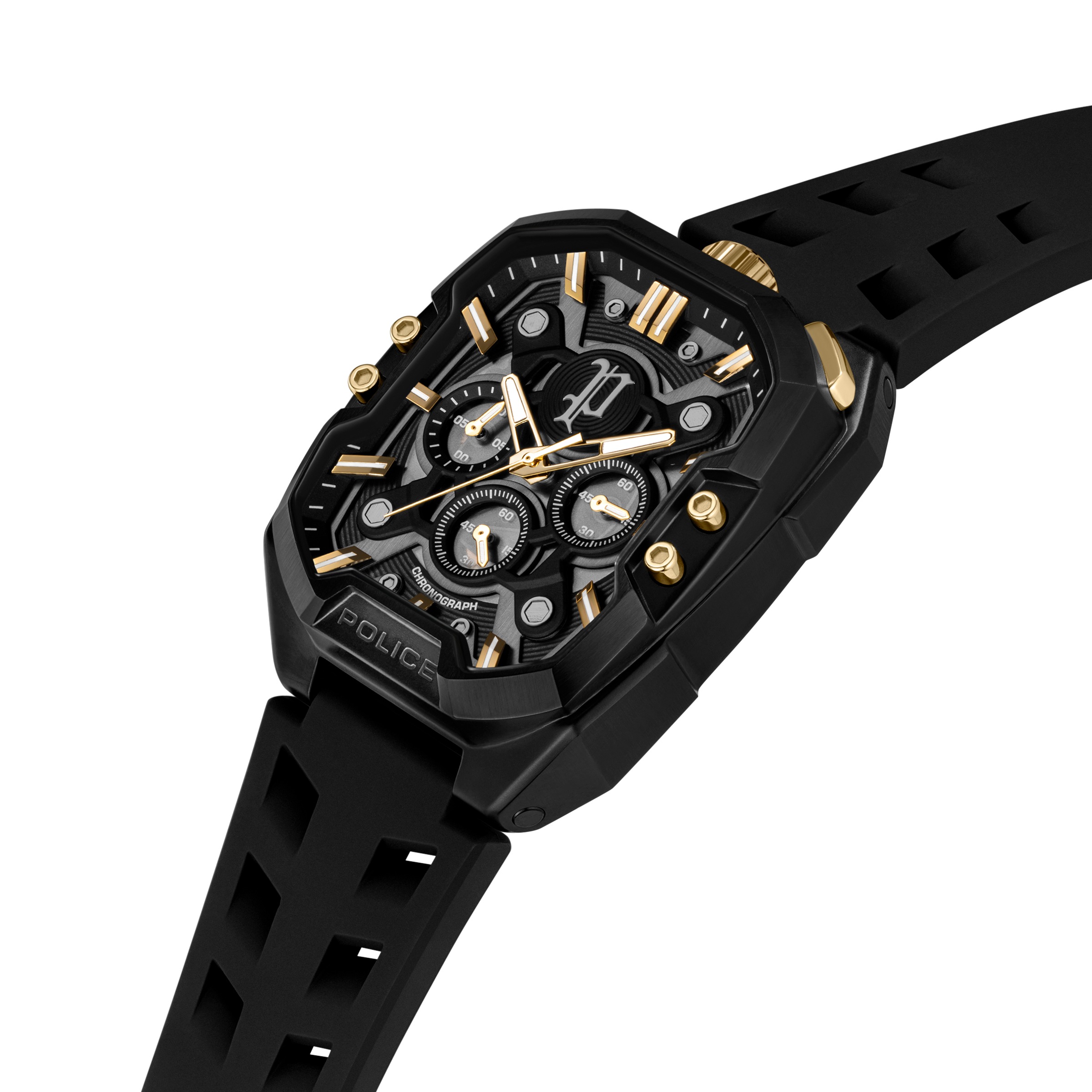 Police Chronograph »Bullhead« Quarzuhr, Armbanduhr, Herrenuhr, Lederarmband, analog, Stoppfunktion