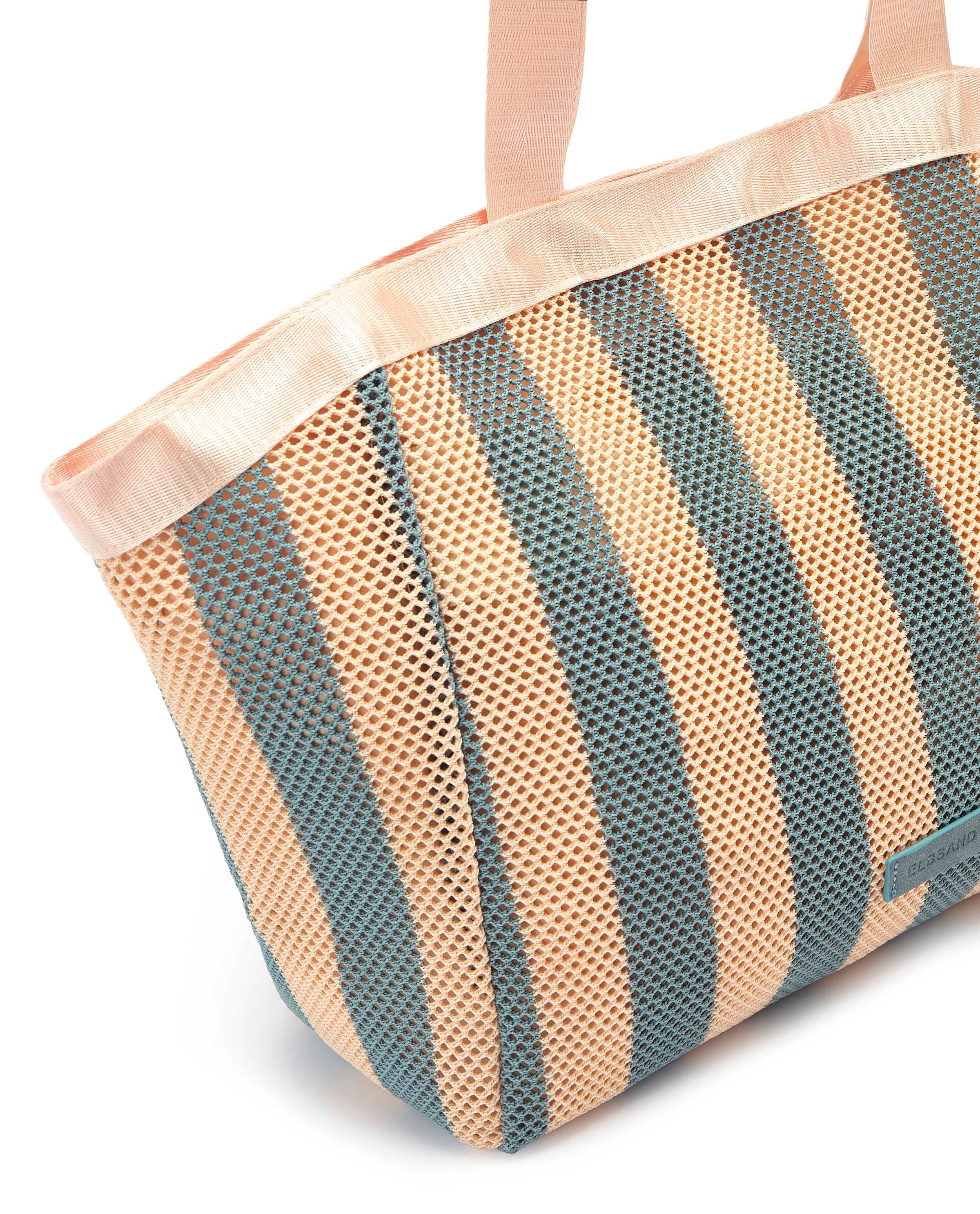 Elbsand Shopper »Handtasche, Einkaufstasche, Schultertasche, Sommertasche, XXL Tasche« NEU Strandtasche, Badetasche aus modischem Mesh-Material VEGAN