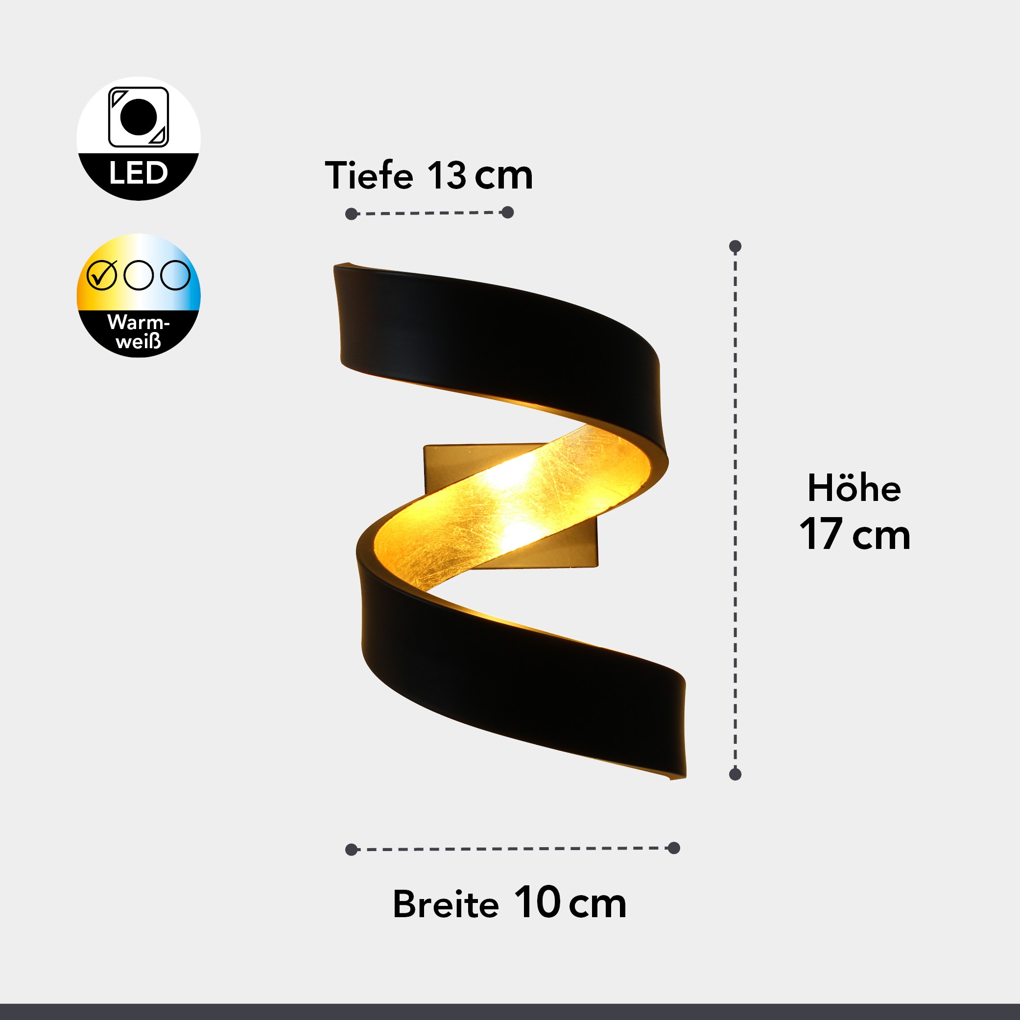 LUCE Design LED Wandleuchte »HELIX«, Leuchtmittel LED-Modul | LED fest integriert