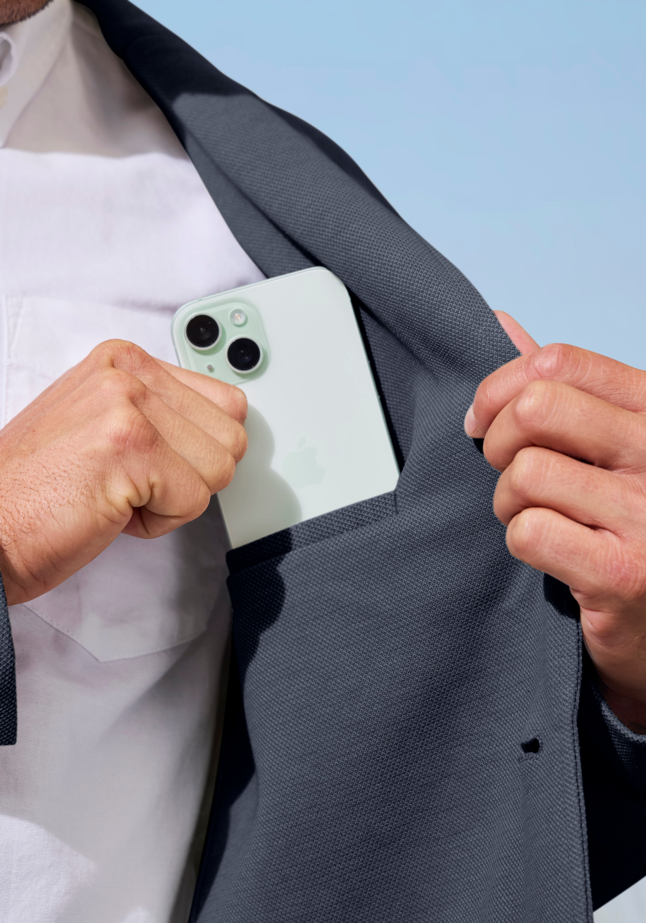 John Devin Sakko »aus elastischer Pikee-Qualität« sportliches Stretchsakko mit dezentem Muster