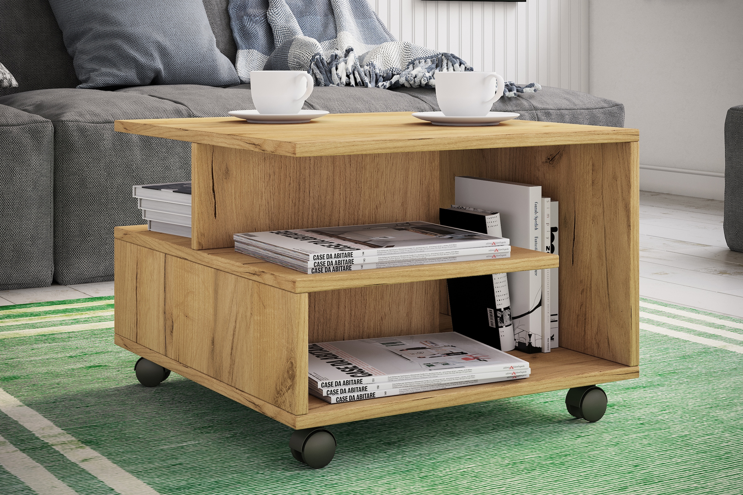 VCM Beistelltisch »Holz Sofatisch Couchtisch Rollen rollbar Stango S«