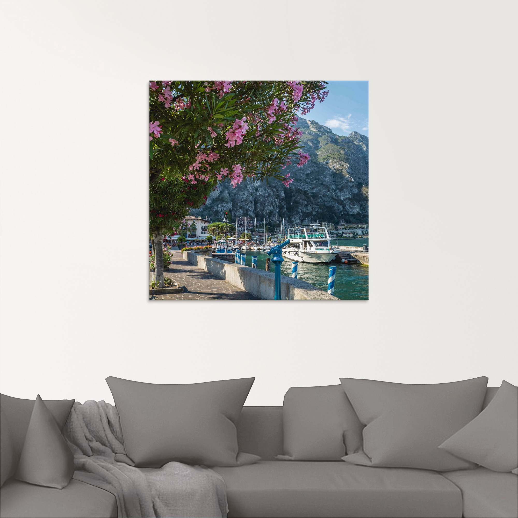 Artland Glasbild »Gardasee Hafen Limone sul Garda II« Europa 1 Stk. tlg. in verschiedenen Größen