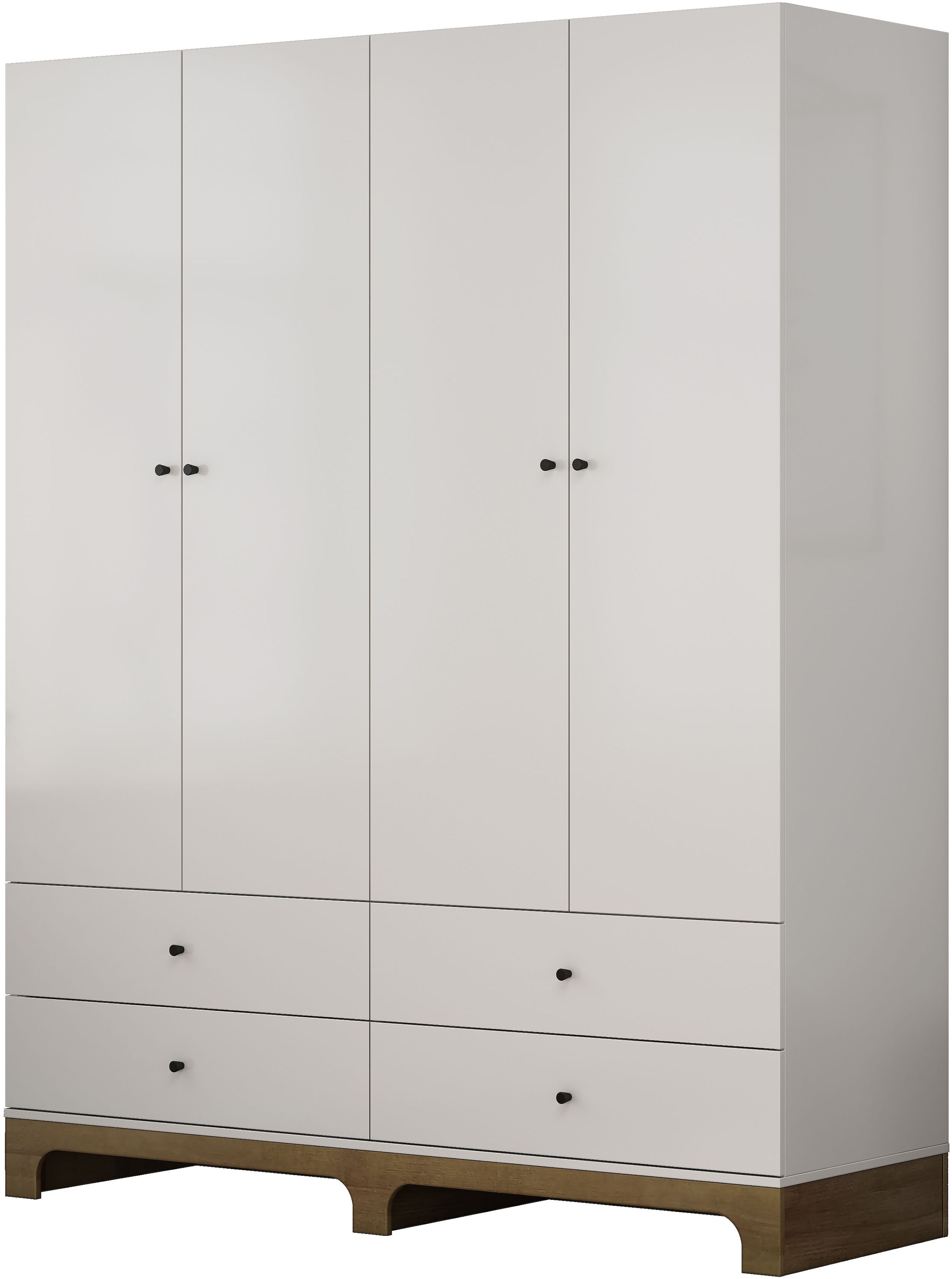 OTTO home Kleiderschrank »Oslo Schlafzimmerschrank Garderobe weiß Landhaus Bestseller« Schlafzimmerschrank mit 4 Türen und 4 Schubladen, Breite 160cm