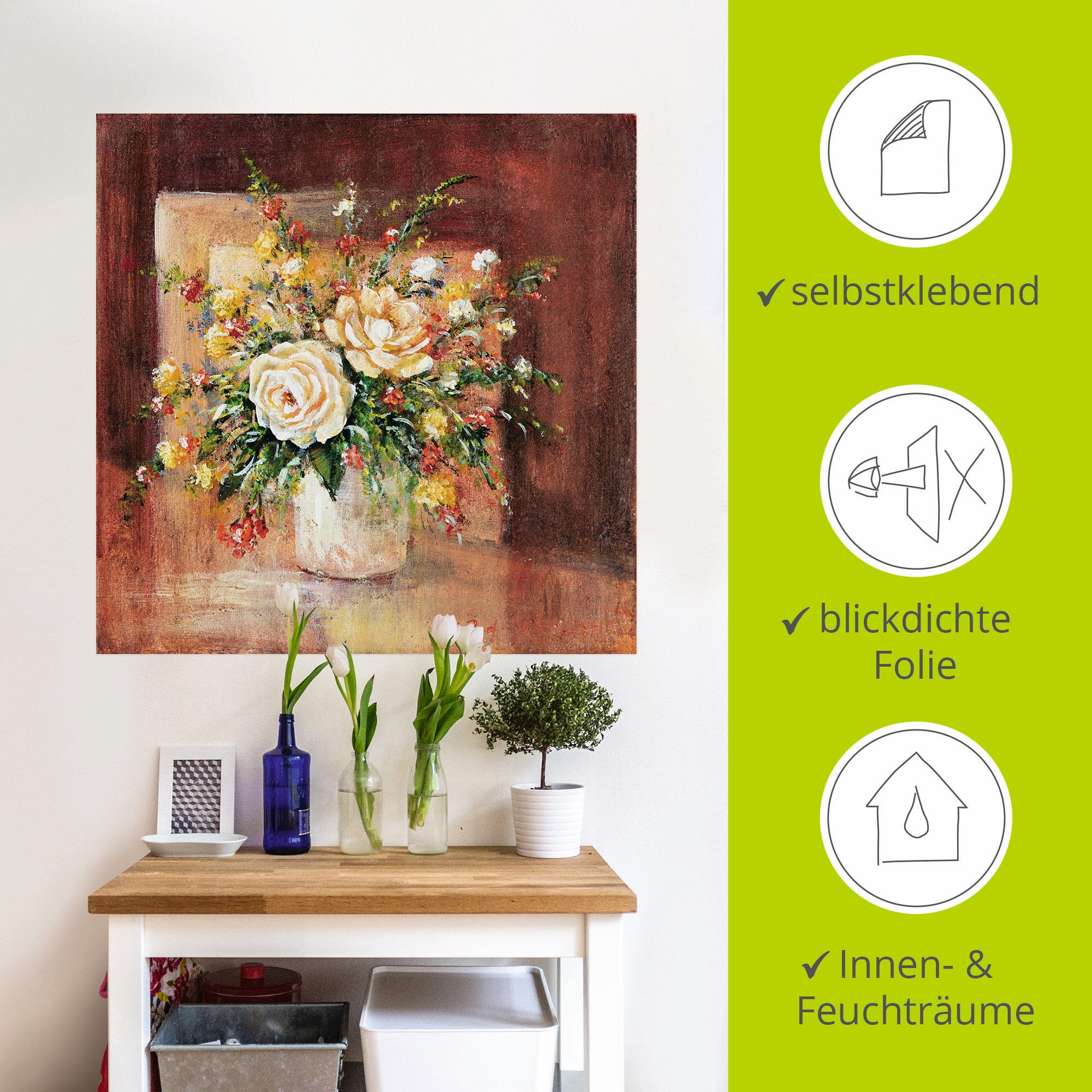 Artland Wandbild »Spanische Blumen II«, Blumen, (1 St.), als Leinwandbild, Wandaufkleber in verschied. Größen