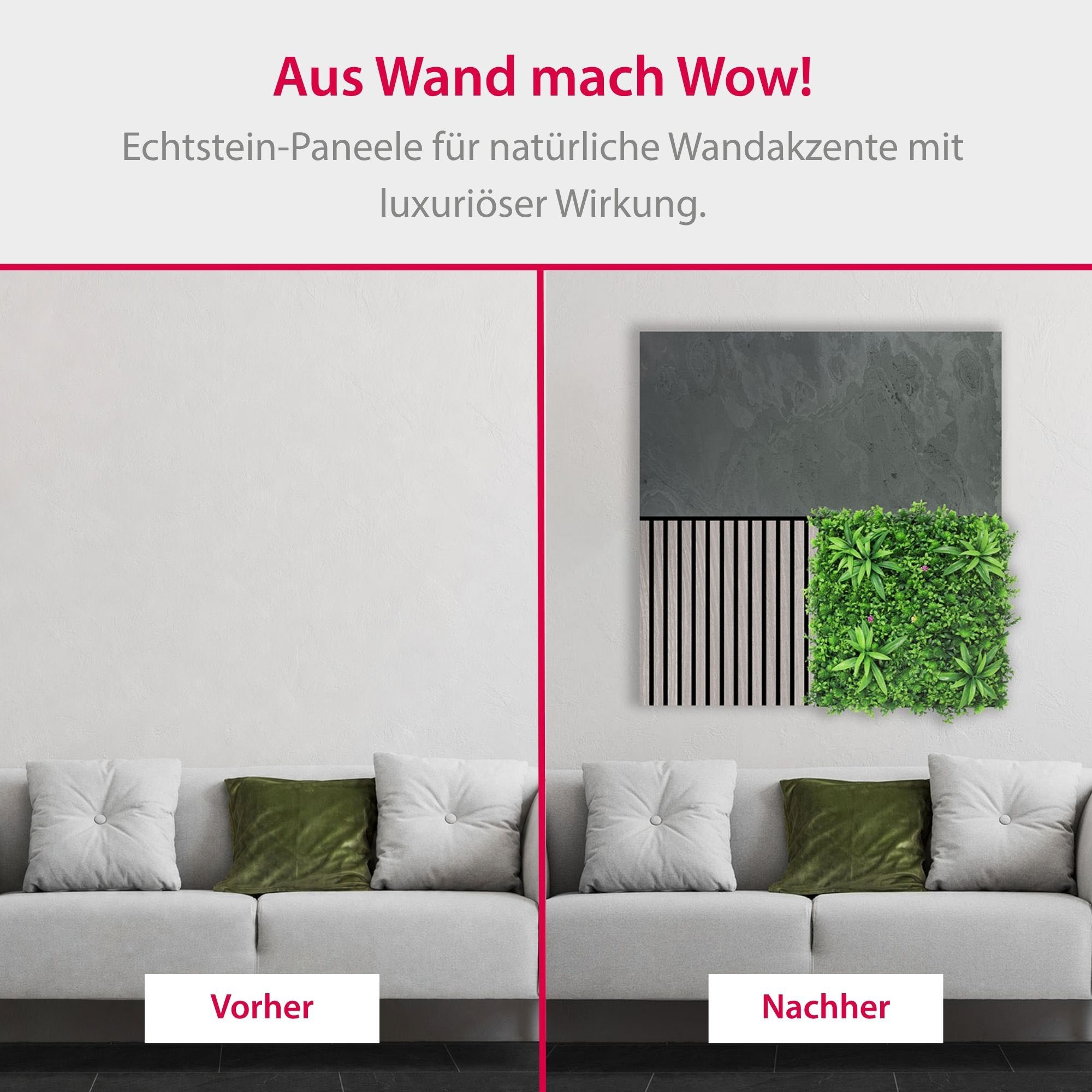 Architects Paper Wandpaneel »A.S. Création Modular Wall Wandpaneel Echtsteinoptik« 1 tlg. Echtsteinfurnier auf rPET-Filz mit natürlicher Oberflächenstruktur