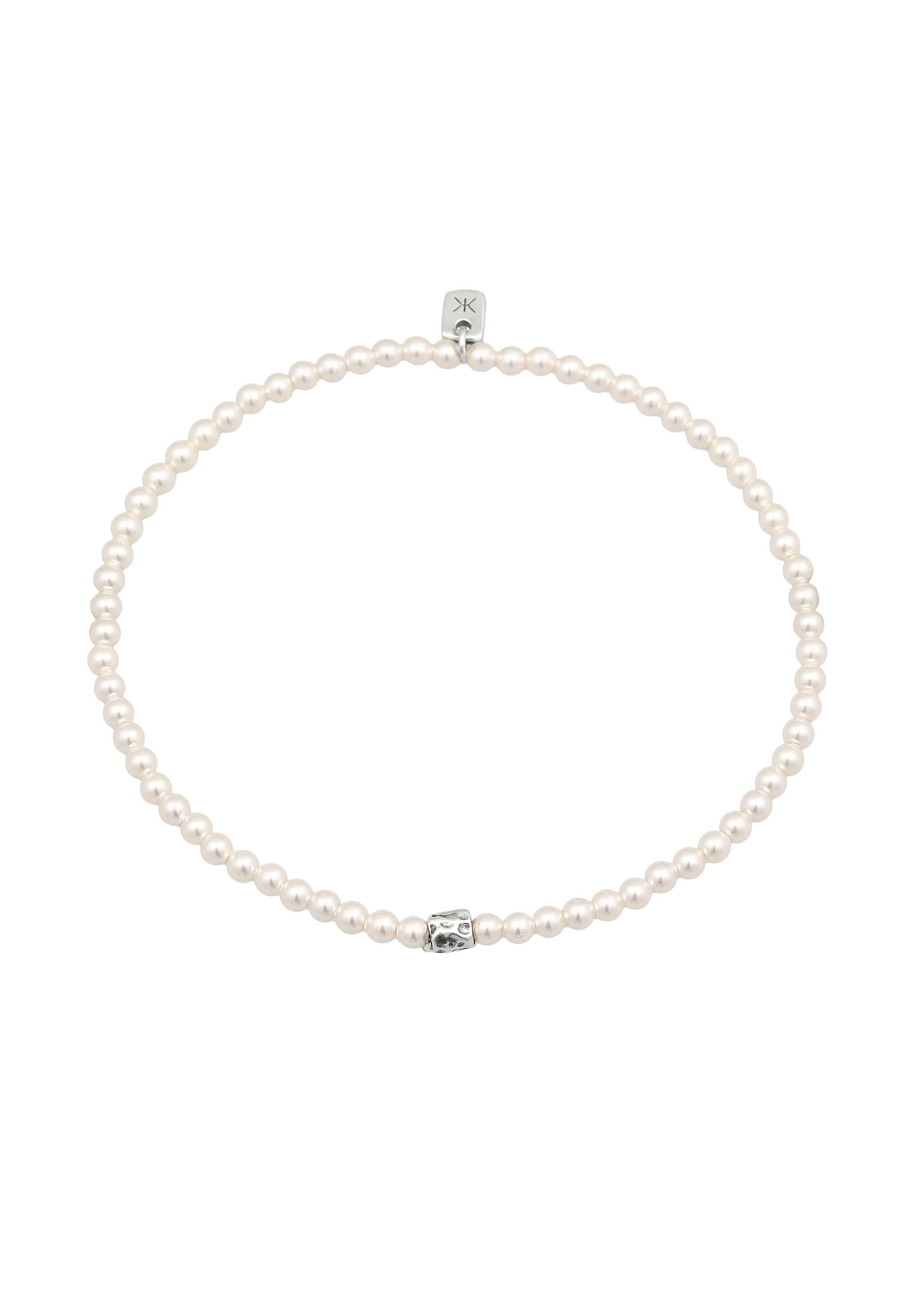Kuzzoi Armkette »Armband Perlen von Swarovski® Weiß 925 Sterling Silber«