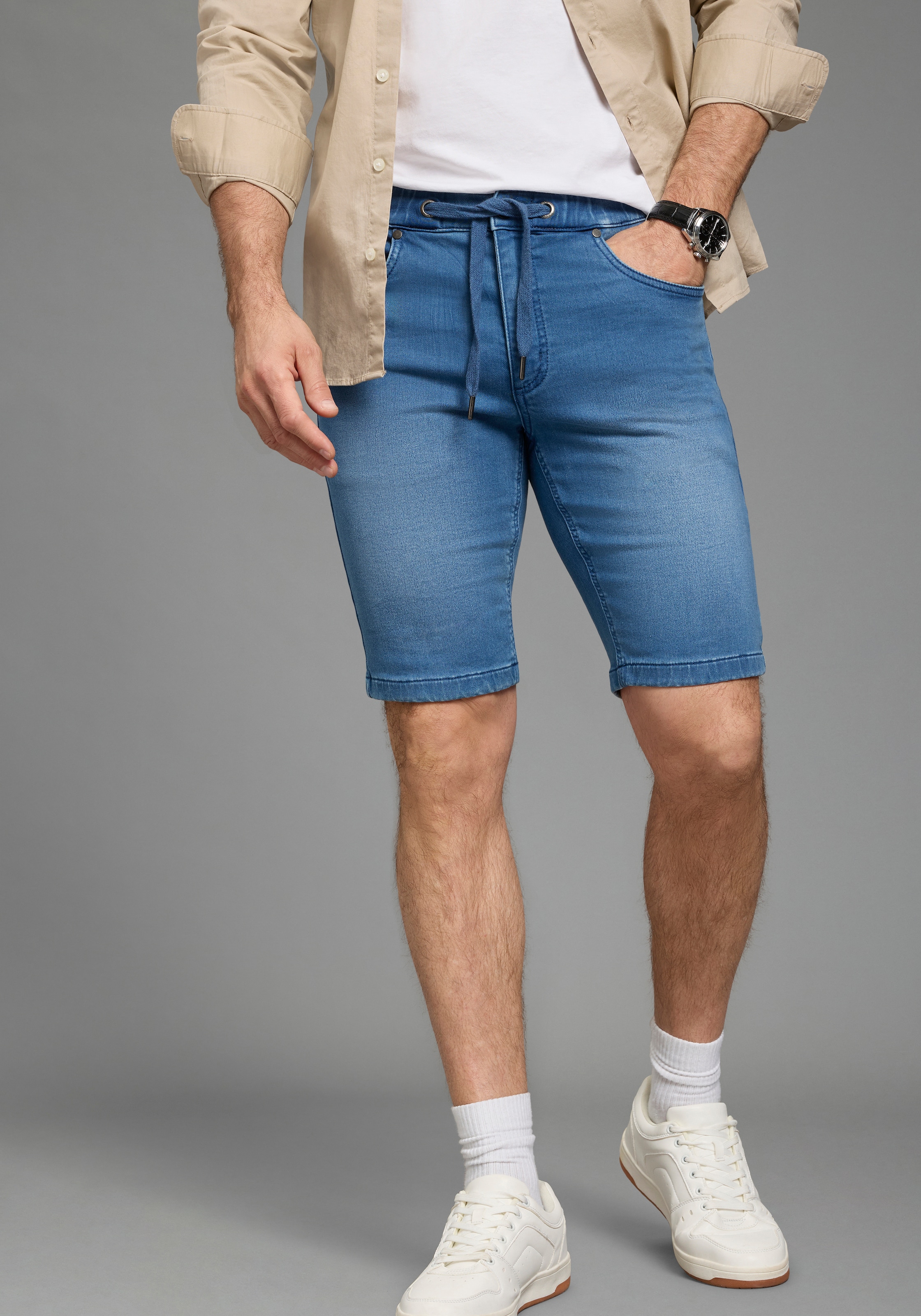 Arizona Jeansshorts gerade geschnittenes Bein, Regular Fit Passform