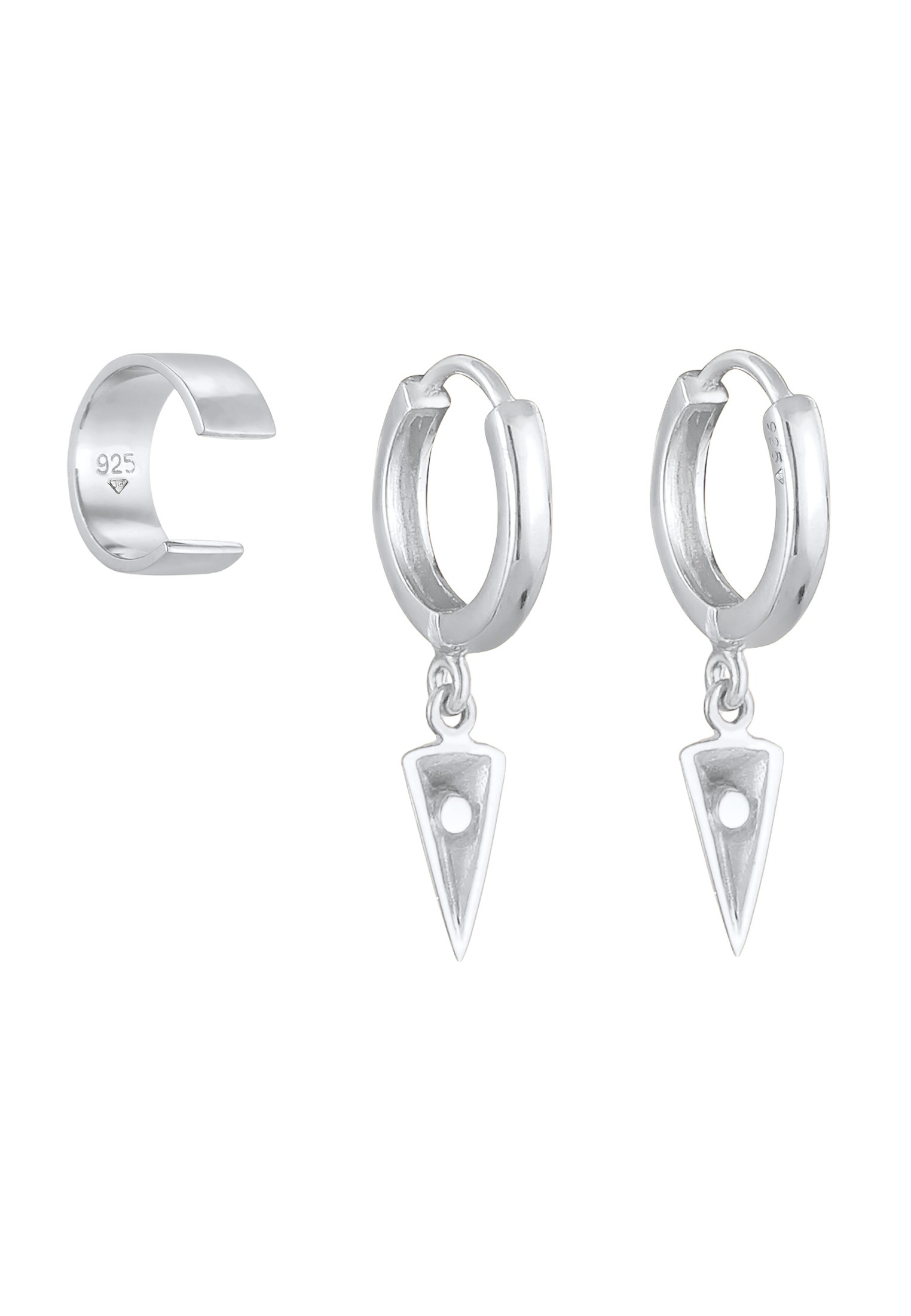 Elli Ohrstecker-Set »Ohrringe Creolen Hänger Earcuff Dreieck (3 tlg) 925 Sterling Silber«