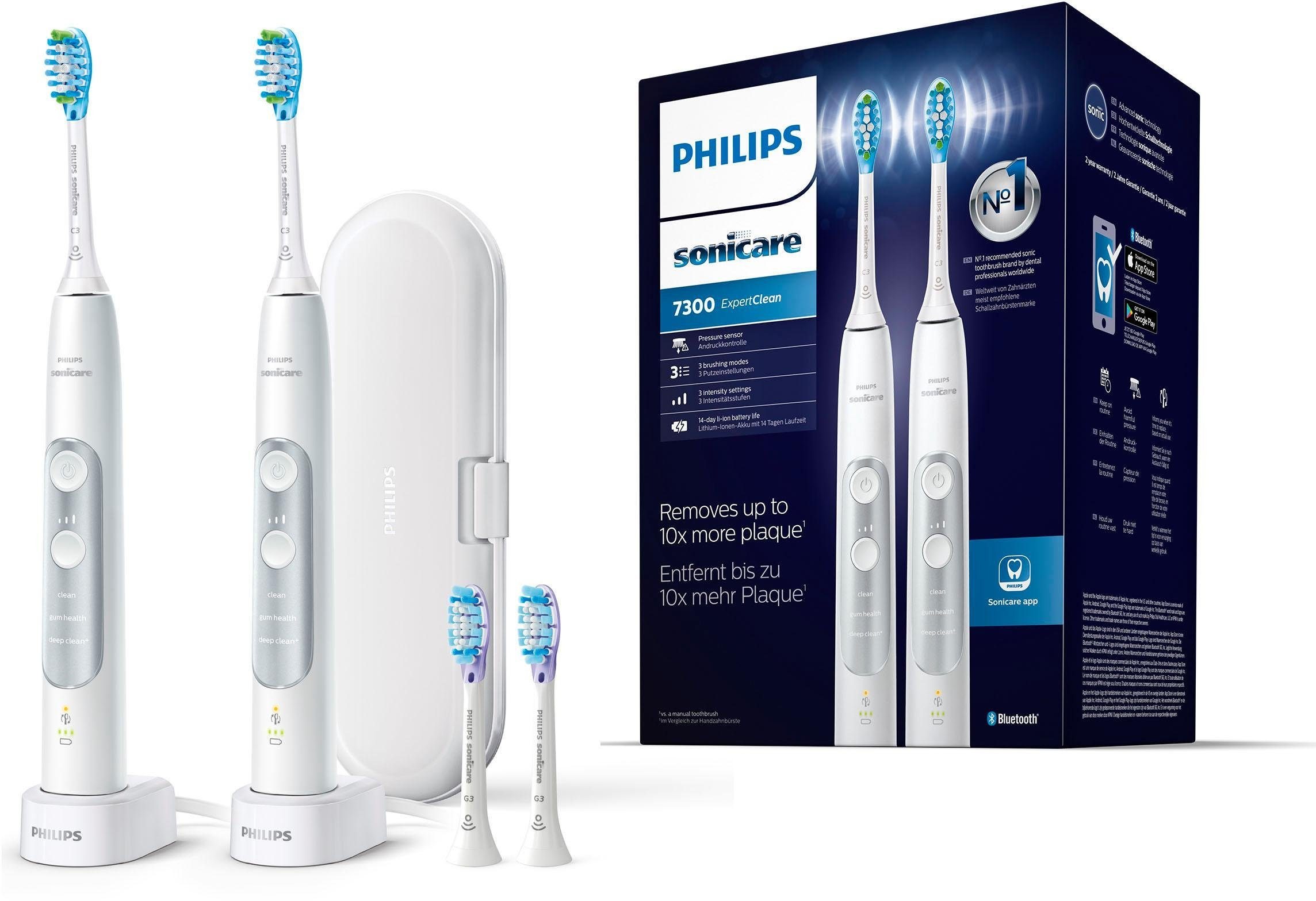 Philips Sonicare Elektrische Zahnbürste »HX9611/19«, 4 St. Aufsteckbürsten, ExpertClean 7300 Schallzahnbürste, mit 2 ExpertClean Handstücke