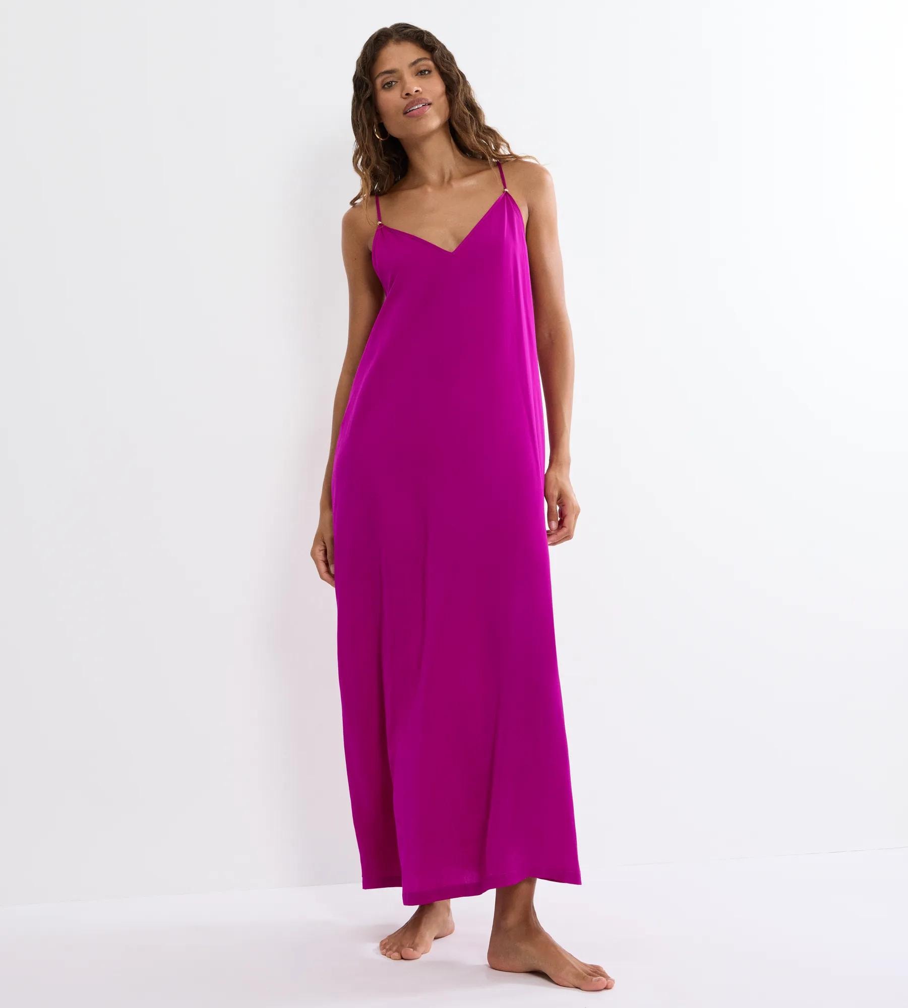 Triumph Sommerkleid »Summer Satin Dress« tiefer V-Ausschnitt, schmale Träger