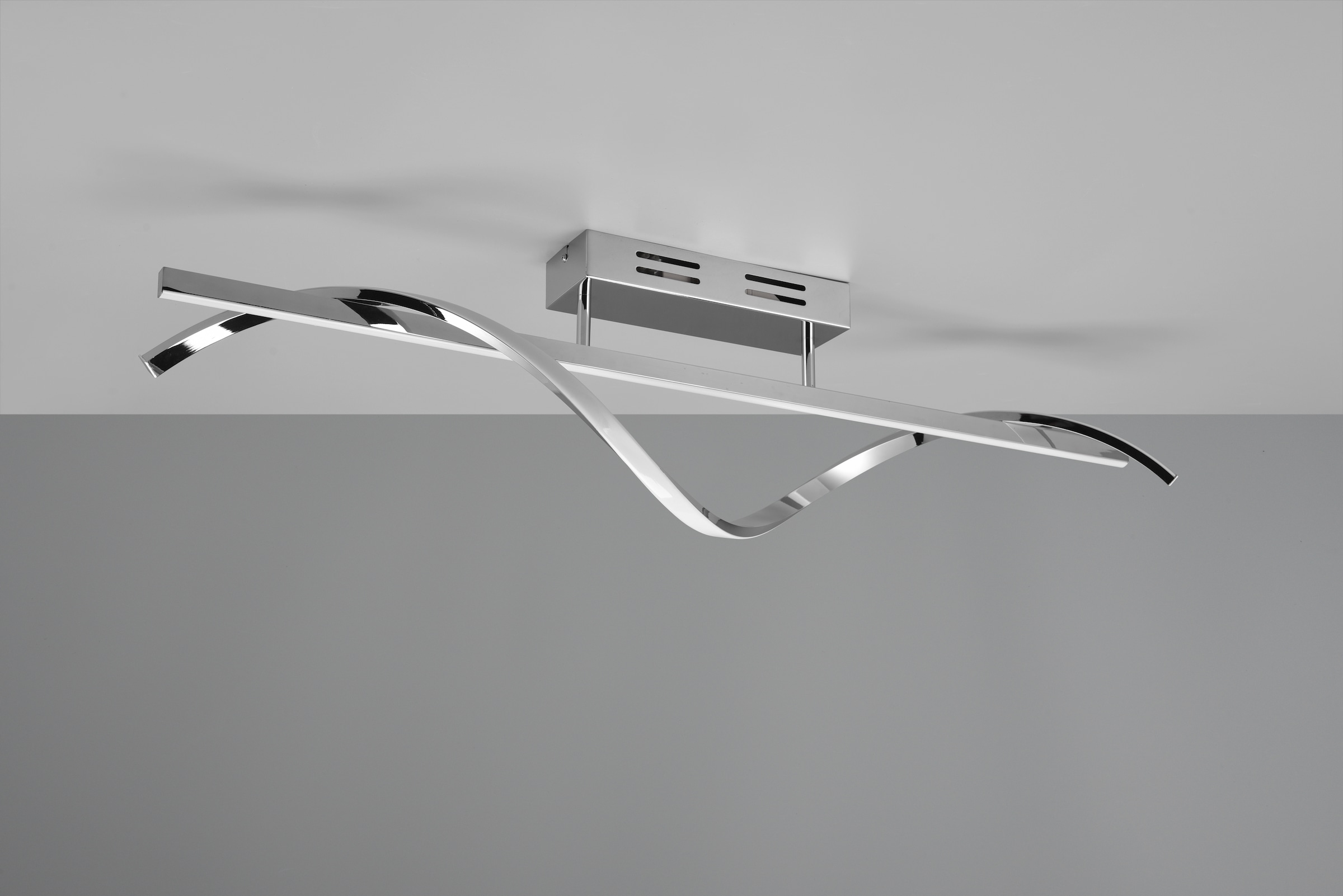 REALITY Leuchten LED Deckenleuchte »ISABEL, Deckenlampe 26W LED kaltweiß 4000K 3000 Lumen, Switch Dimmer« LED-Board 1 Stk. Kaltweiß 3-Stufen dimmbar über Wandschalter, chrom verspiegelt, 100x 25x 18 cm