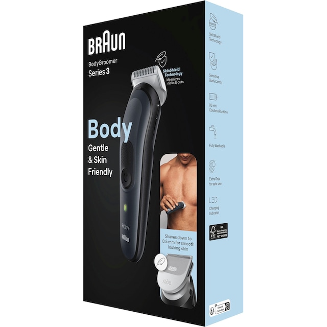 Braun Haarschneider »Bodygroomer BG3340«, 3 Aufsätze,  SkinShield-Technologie, Abwaschbar kaufen bei OTTO