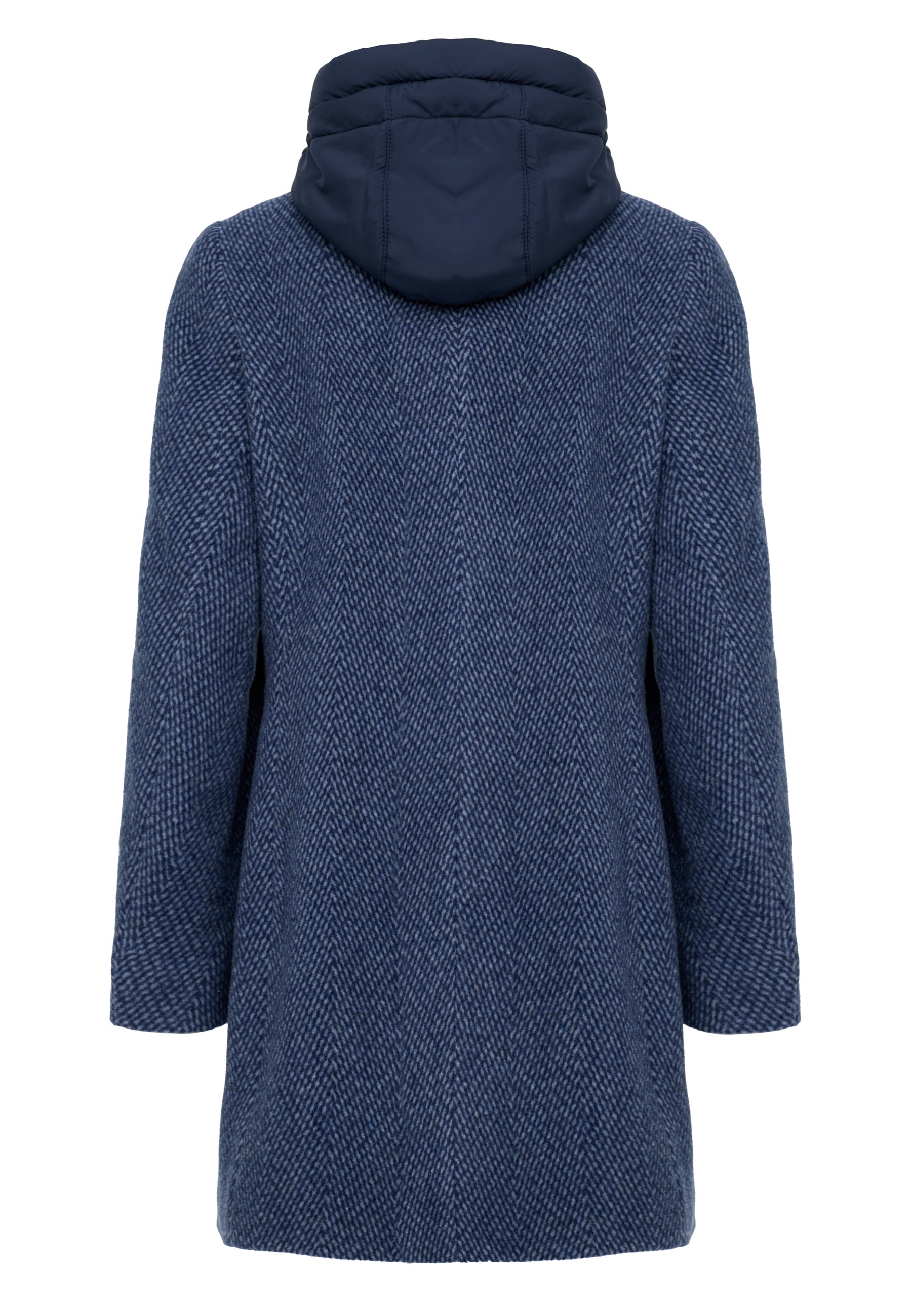 MANISA Wolljacke, mit Kapuze, mit Stehkragen und Kapuze, in Tweed-Optik