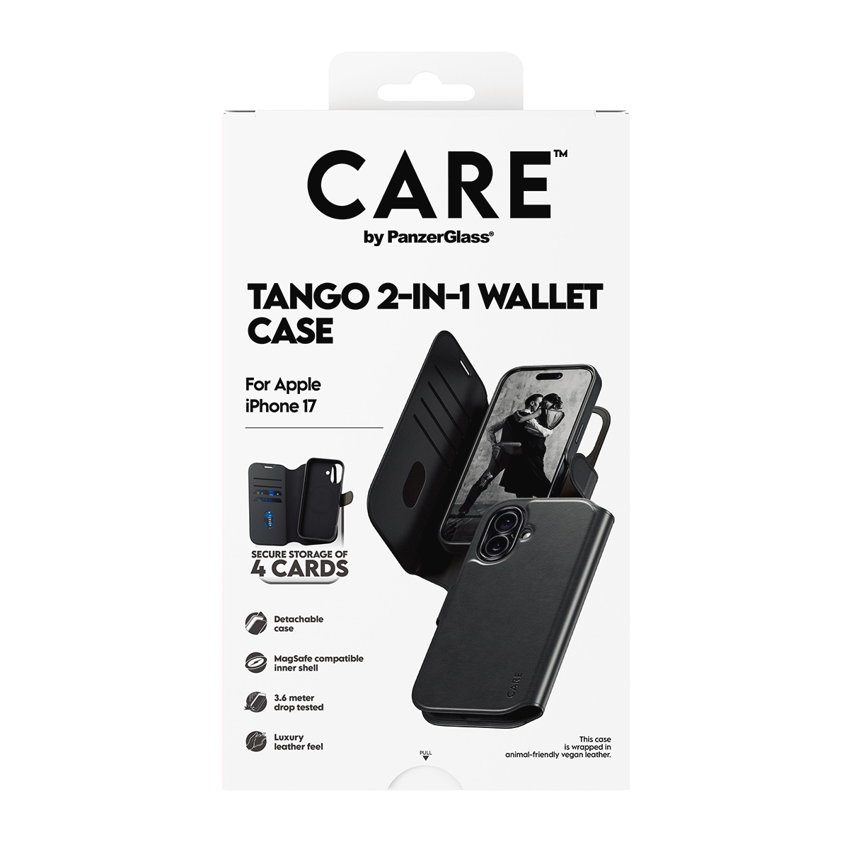 CARE by PanzerGlass Handyhülle »Tango 2-in-1 Wallet Case für Apple iPhone 17« Smartphones Backcover, Schutzhülle, Handyschutzhülle, Case, Schutzcase, stoßfest