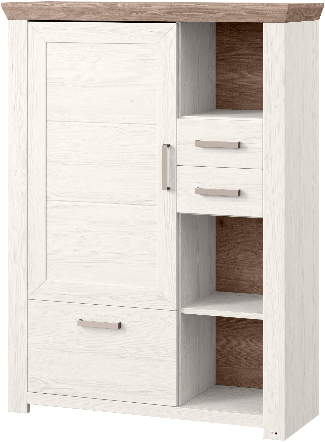 set one by Musterring Highboard »York« Typ 25 und 26, in 3 Farbvarianten, Beleuchtung optional, Breite 105 cm