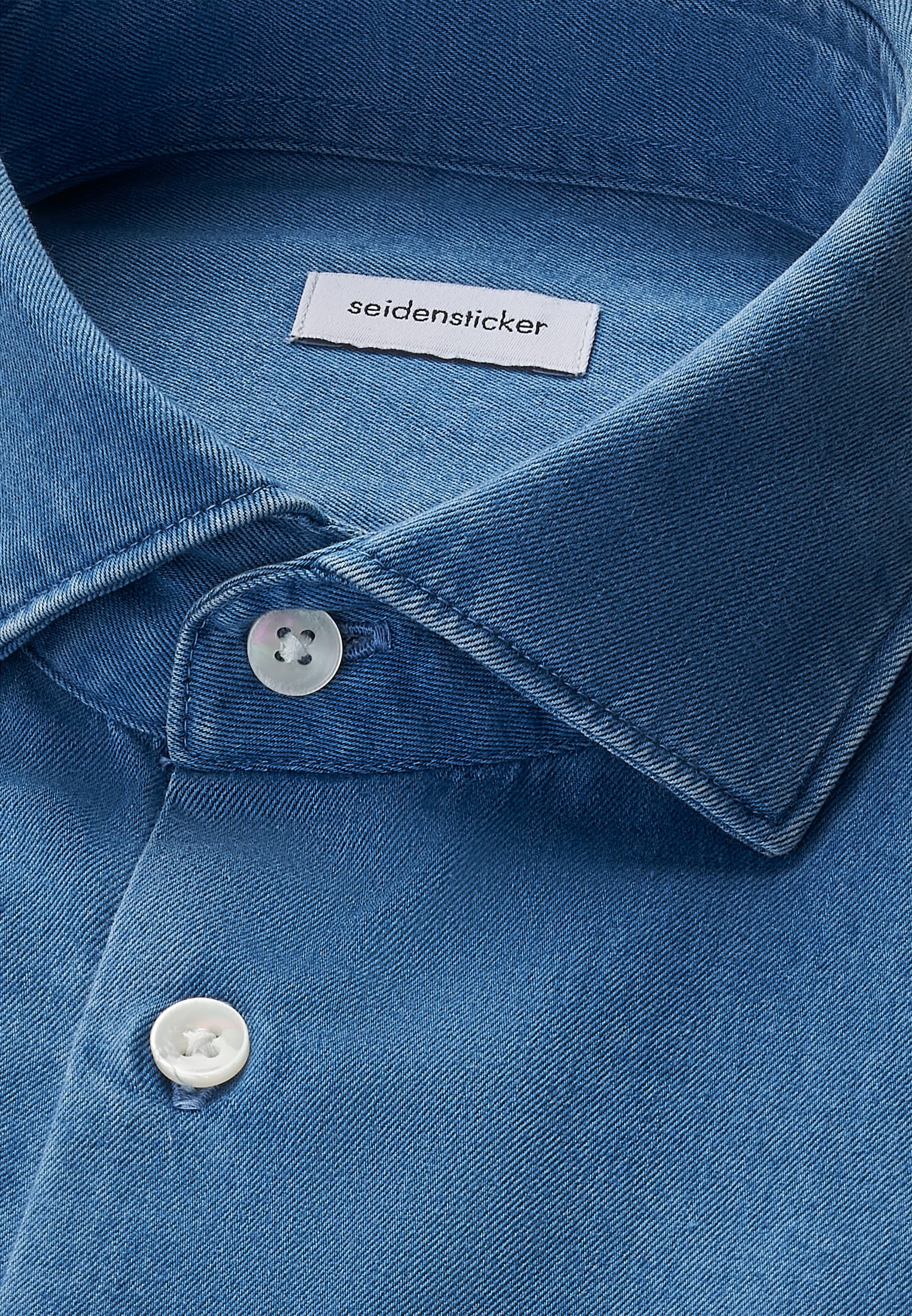 seidensticker Jeanshemd Slim 1/1 Kentkragen Denim