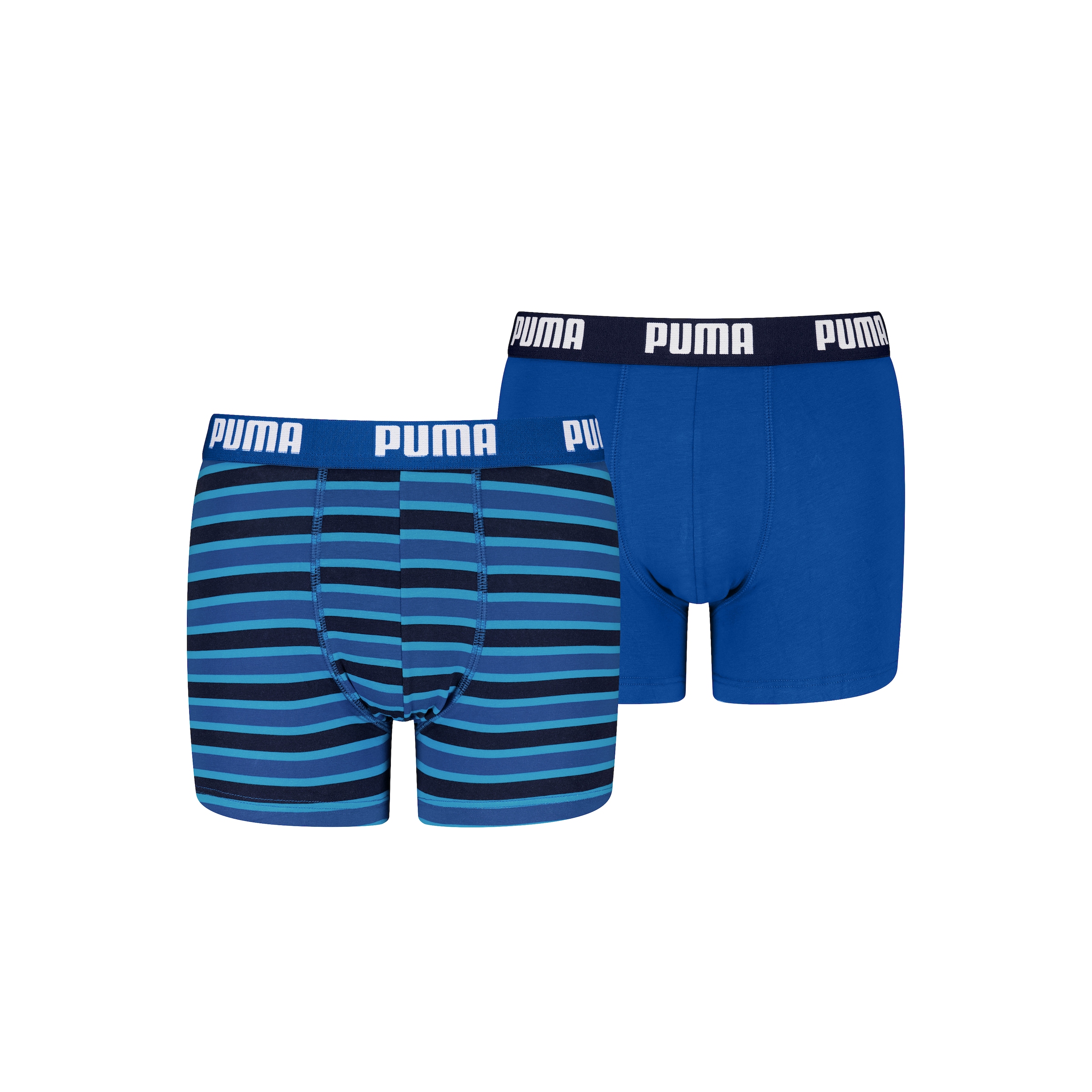 PUMA Boxershorts »PUMA BOYS EVERYDAY STRIPED BOXERS« 2er Pack,  ohne Eingriff, mit elastischem Logobund