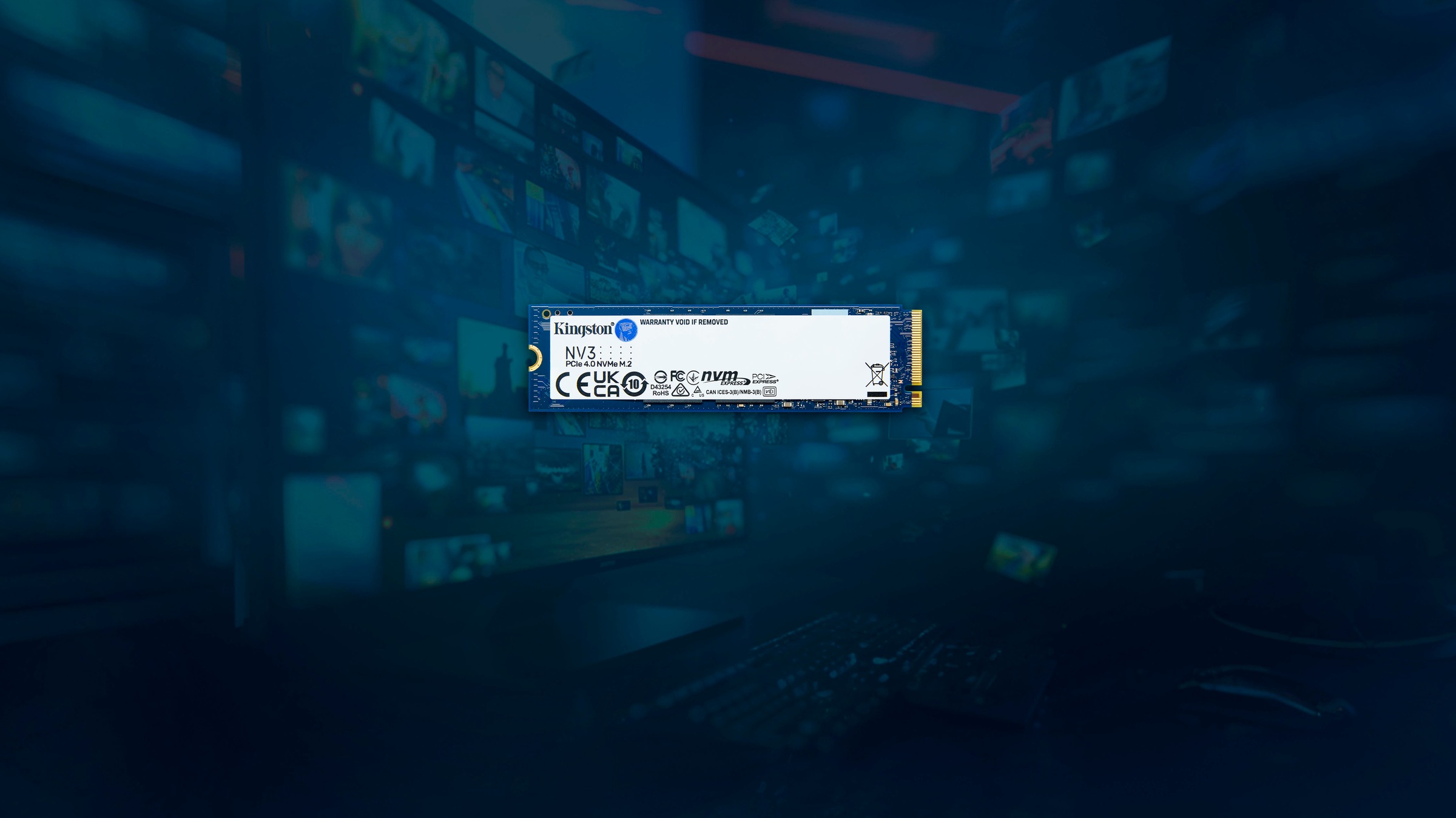 Kingston interne SSD »1000G NV3 M.2 2280 NVMe SSD« 1000 GB Anschluss M.2 (2880)