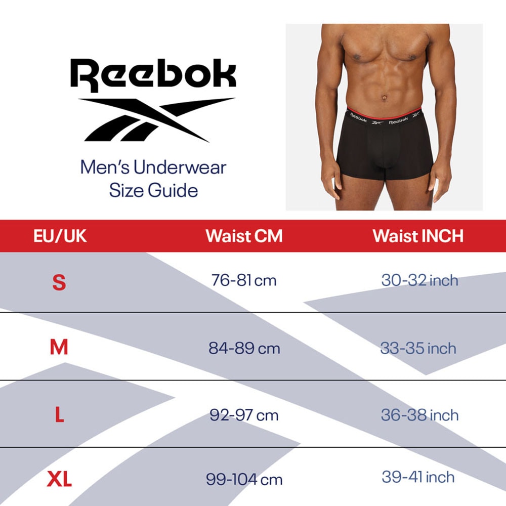 Reebok Trunk, (3er Pack), mit feuchtigkeitsregulierendem Mikrofaser-Bund