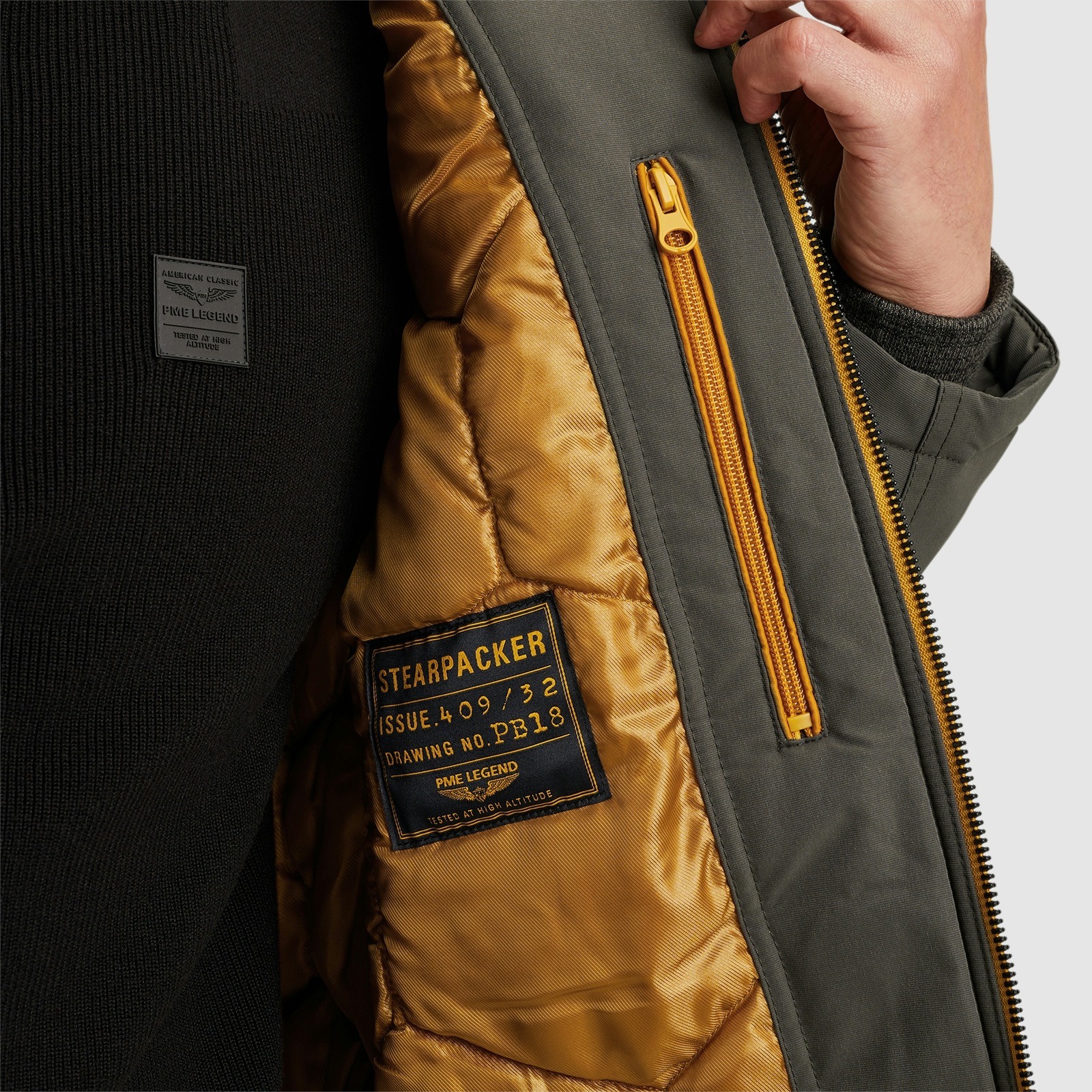 PME LEGEND Outdoorjacke »Semi long jacket STEARPACKER Ottoman«, mit Kapuze, mit Kapuze