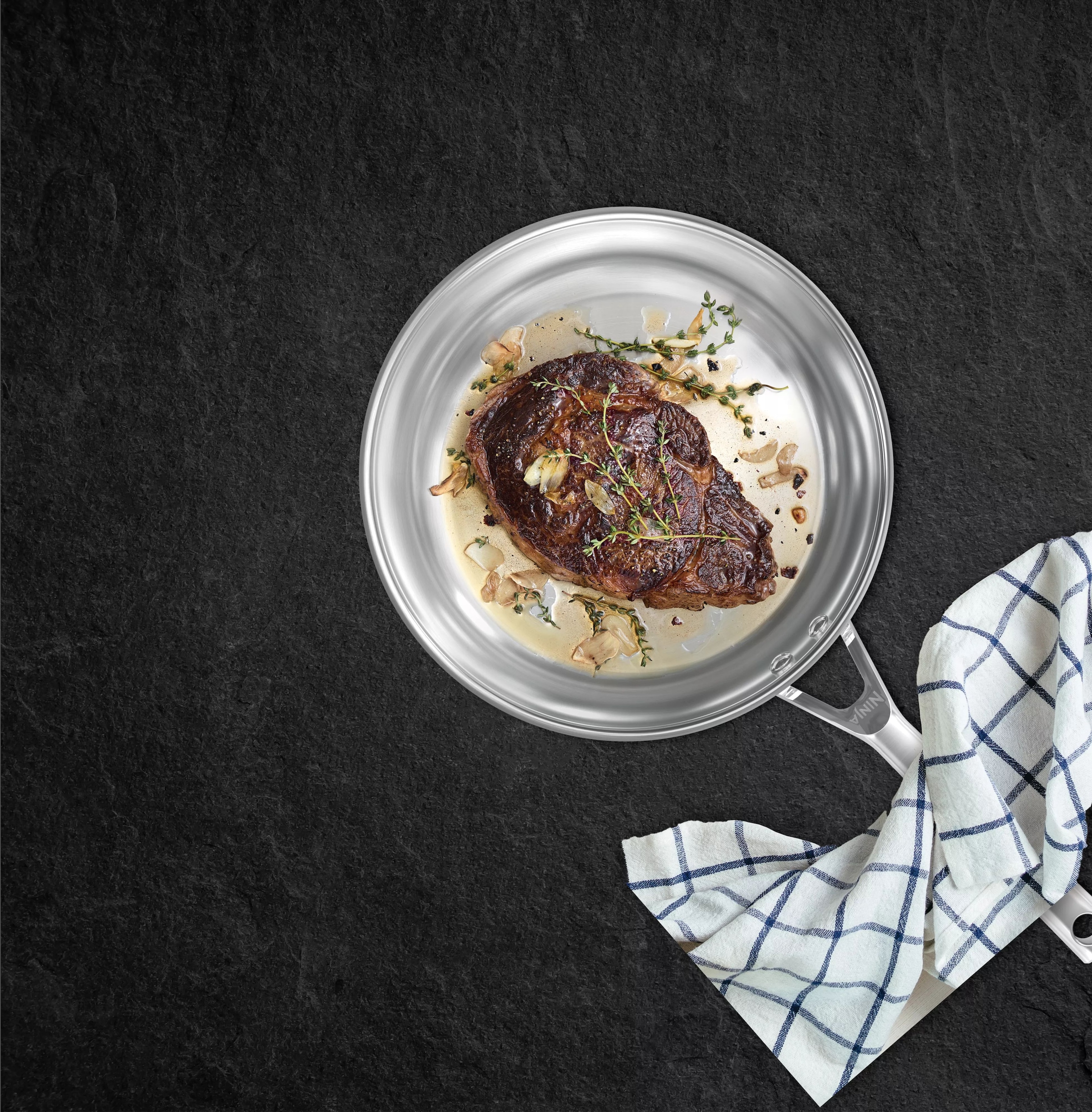 NINJA Bratpfanne »Ninja EverClad Edelstahl-Pfanne  C900DE« Edelstahl 1 Stk. tlg. Entwickelt für den Einsatz unter schwierigsten Kochbedingungen