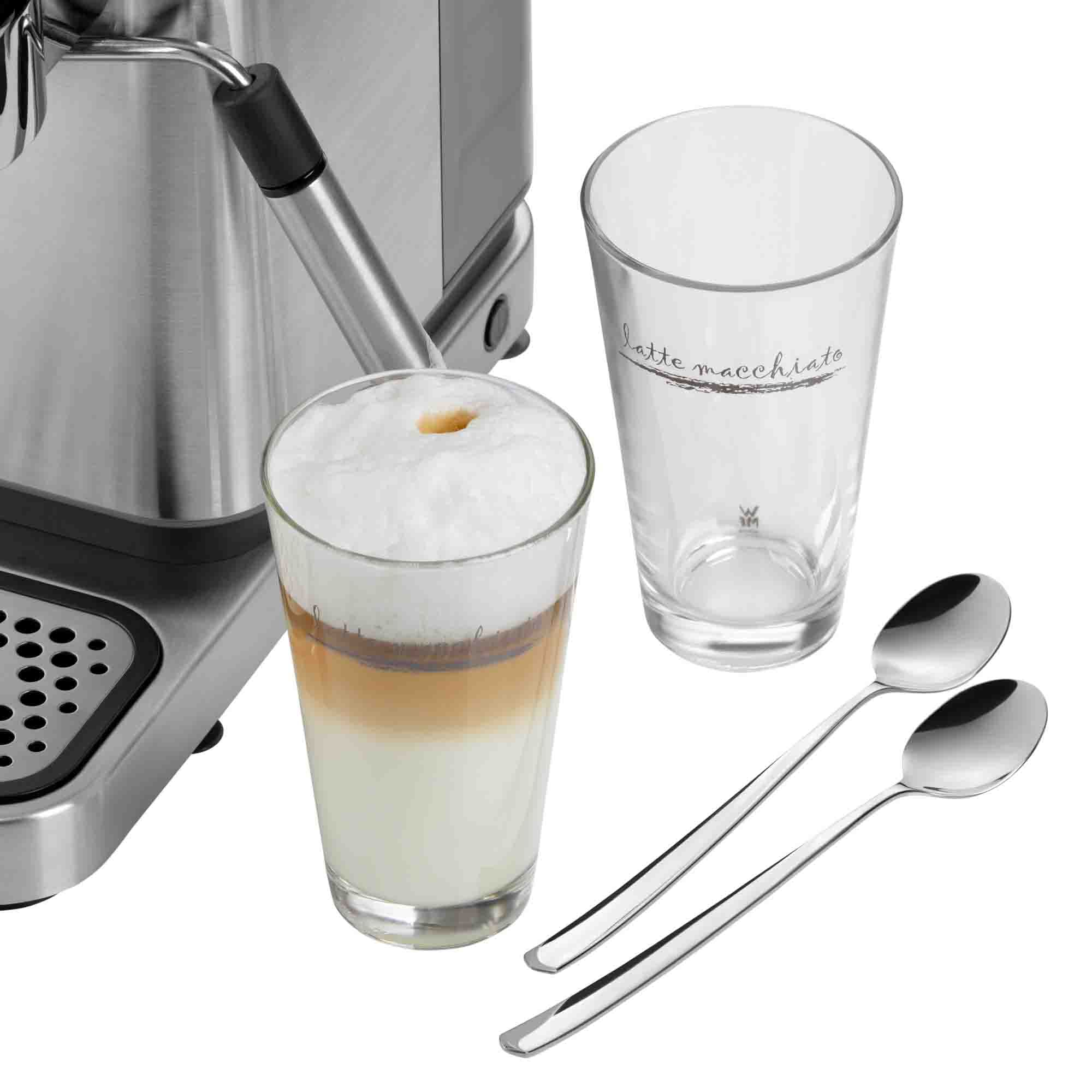 WMF Gläser-Set »Clever&More«, (Set, 12 tlg., 6x Latte Macchiato Gläser-6x Latte Macchiato Löffel), Glas stapelbar, 12-teilig