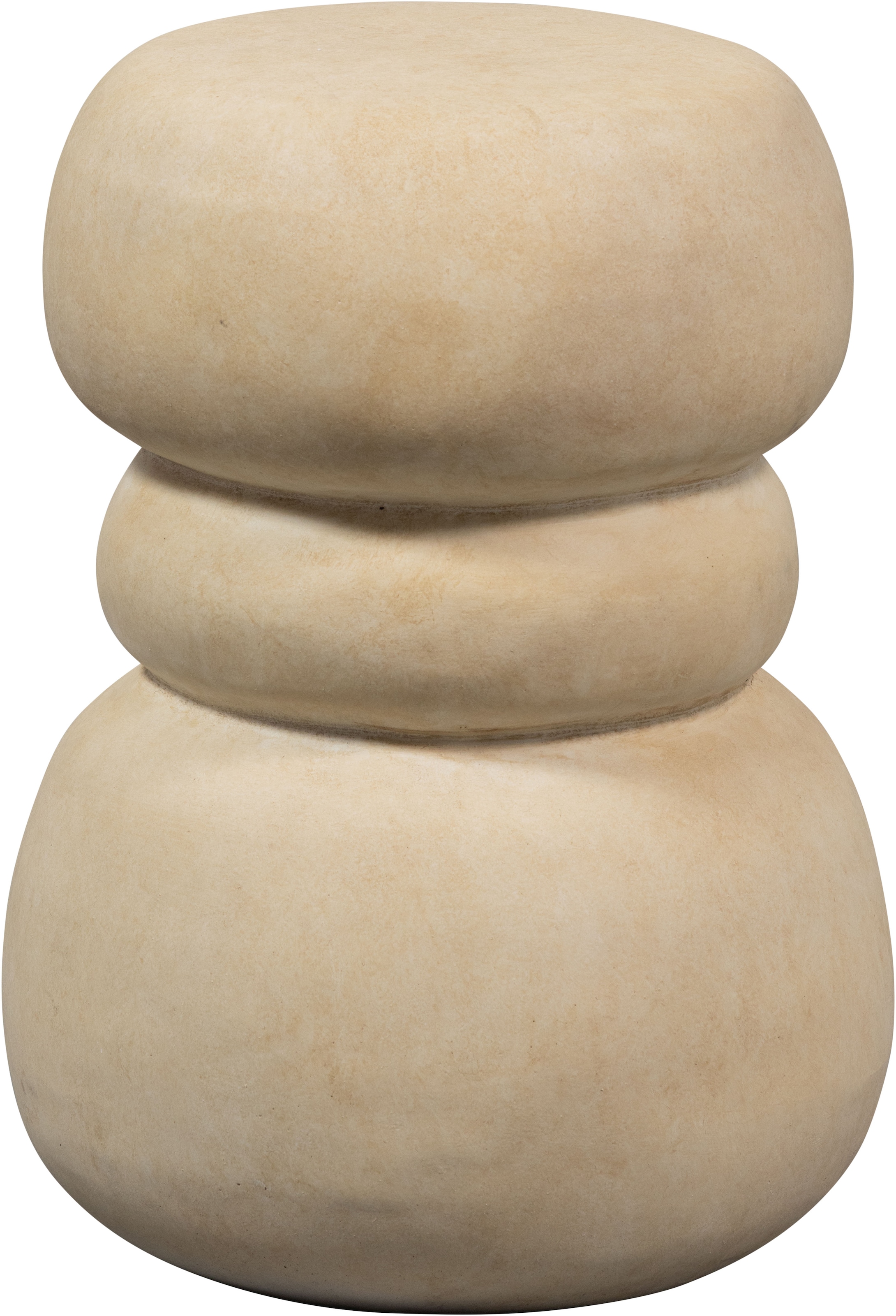 WOOOD Beistelltisch »Yvo aus Fiberclay in Betonoptik, organisch gestapelt 37x35x47 cm« Tragkraft 20 kg, Materialstärke 1 cm, Sitzfläche Ø 33 cm