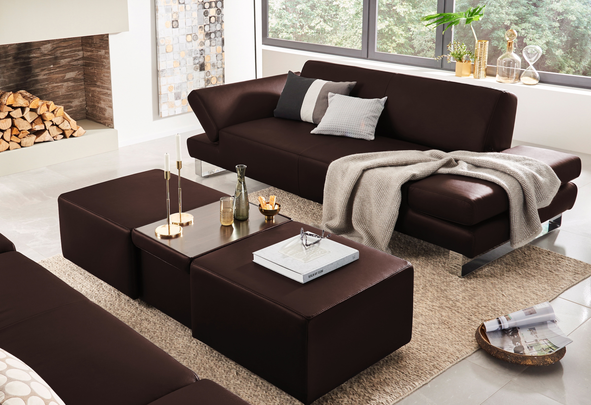 W.SCHILLIG 3-Sitzer »taboo Designsofa mit hohem Sitzkomfort«, mit Übertiefe, inklusive Armlehnenverstellung