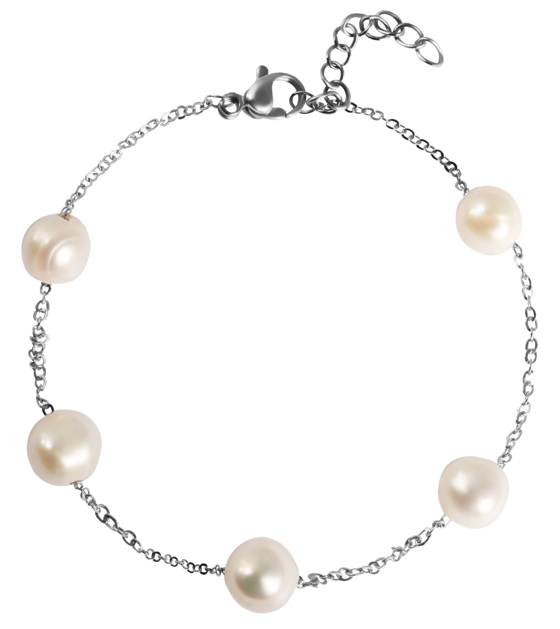 Adelia´s Armband »Damen Armband aus Edelstahl mit Süßwasserperle 18,5 cm«