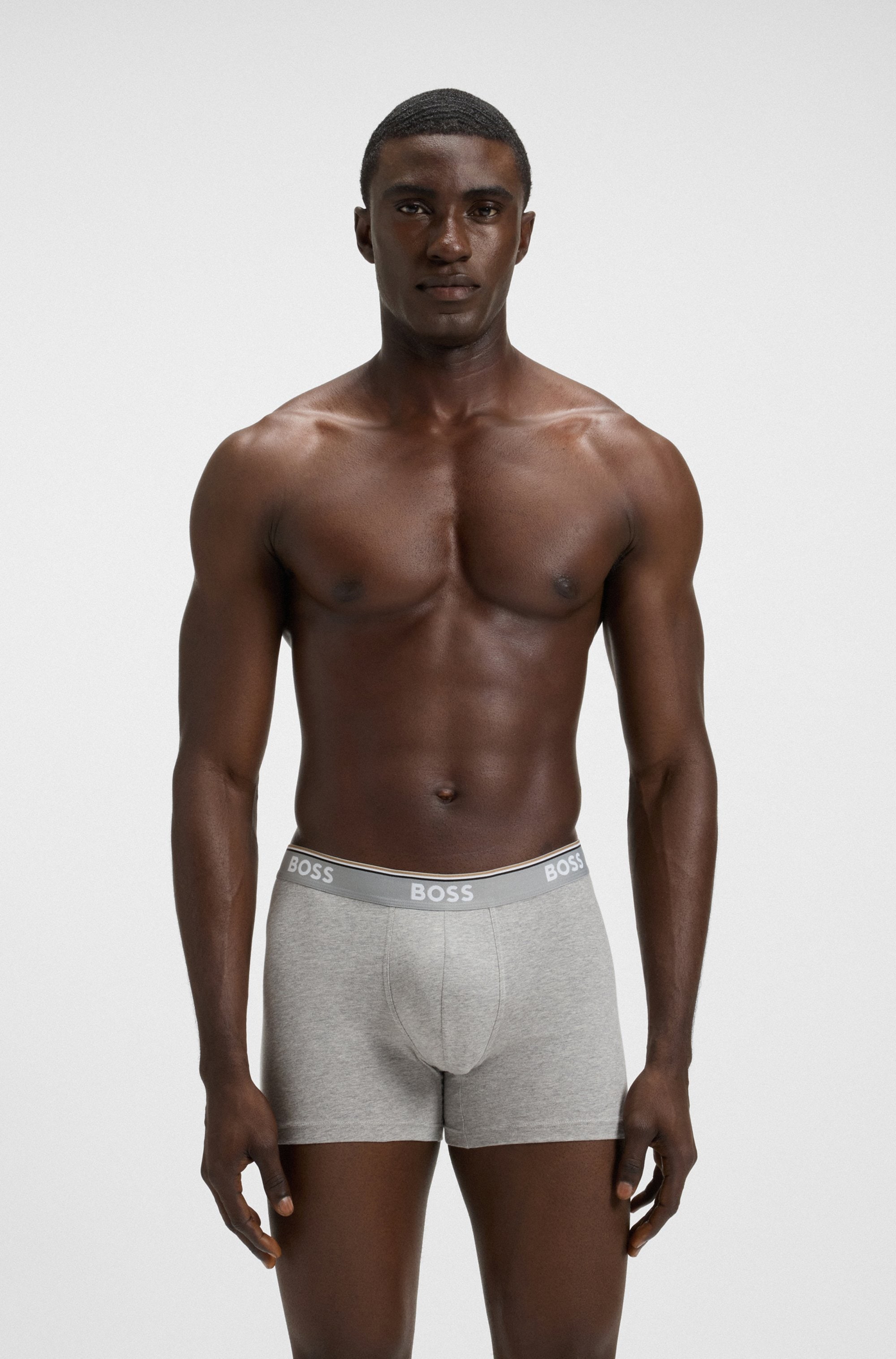 BOSS Langer Boxer »Brief 3 PACK«, mit farblich passendem Webbund
