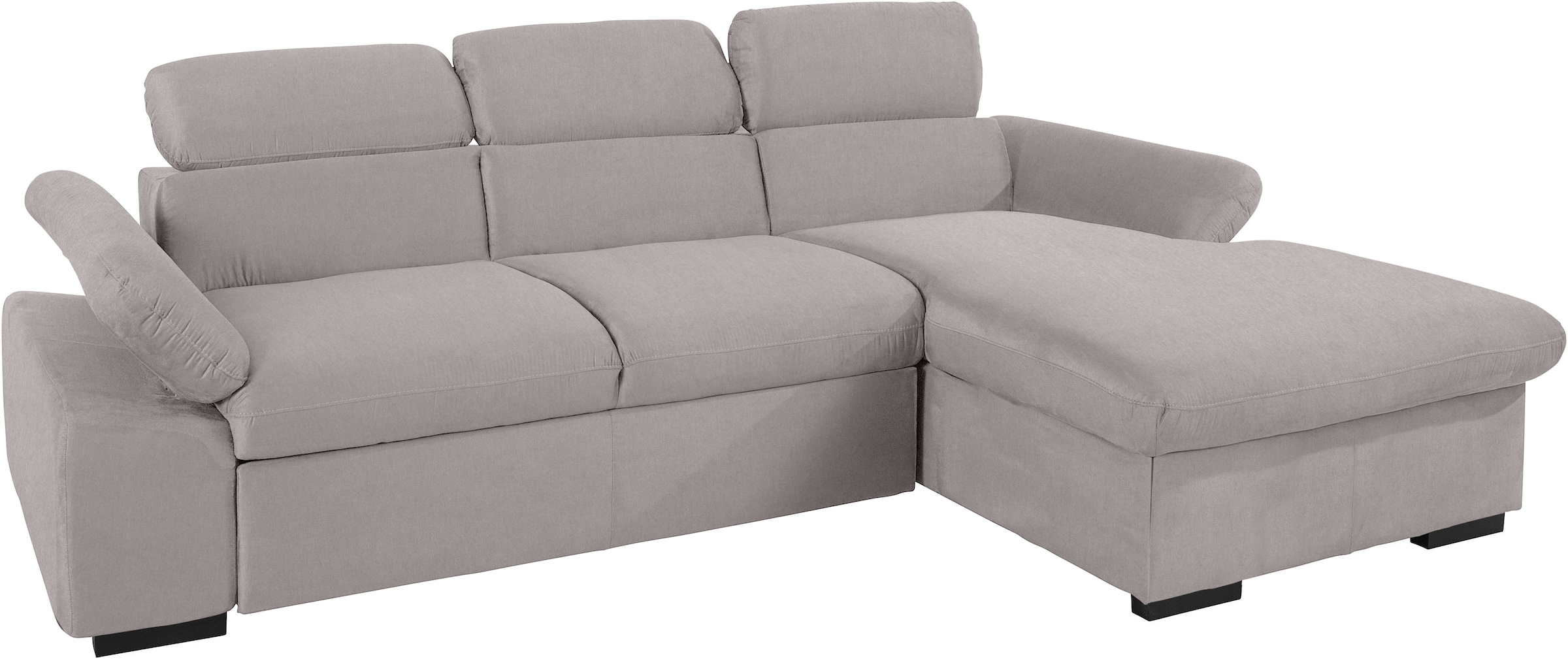 COTTA Ecksofa »Lola L-Form mit Kopfteilfunktion & Hocker«, (Set, mit Hocker), wahlweise mit Bettfunktion, Bettkasten & Armteilverstellung