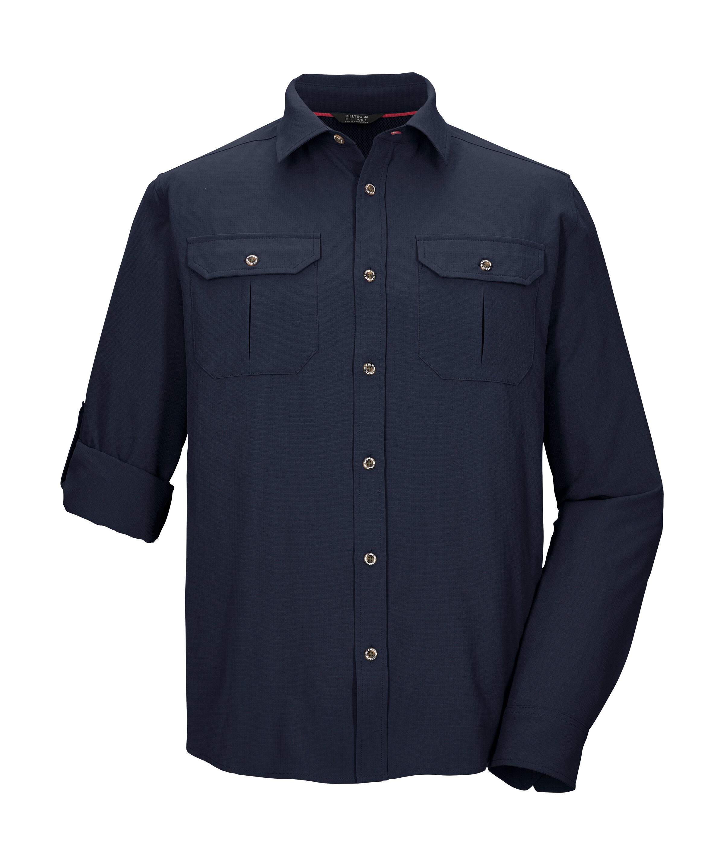 Killtec Funktionshemd »KOS 65 MN WVN SHRT« Schnelltrocknendes Herrenhemd mit krempelbaren Ärmeln