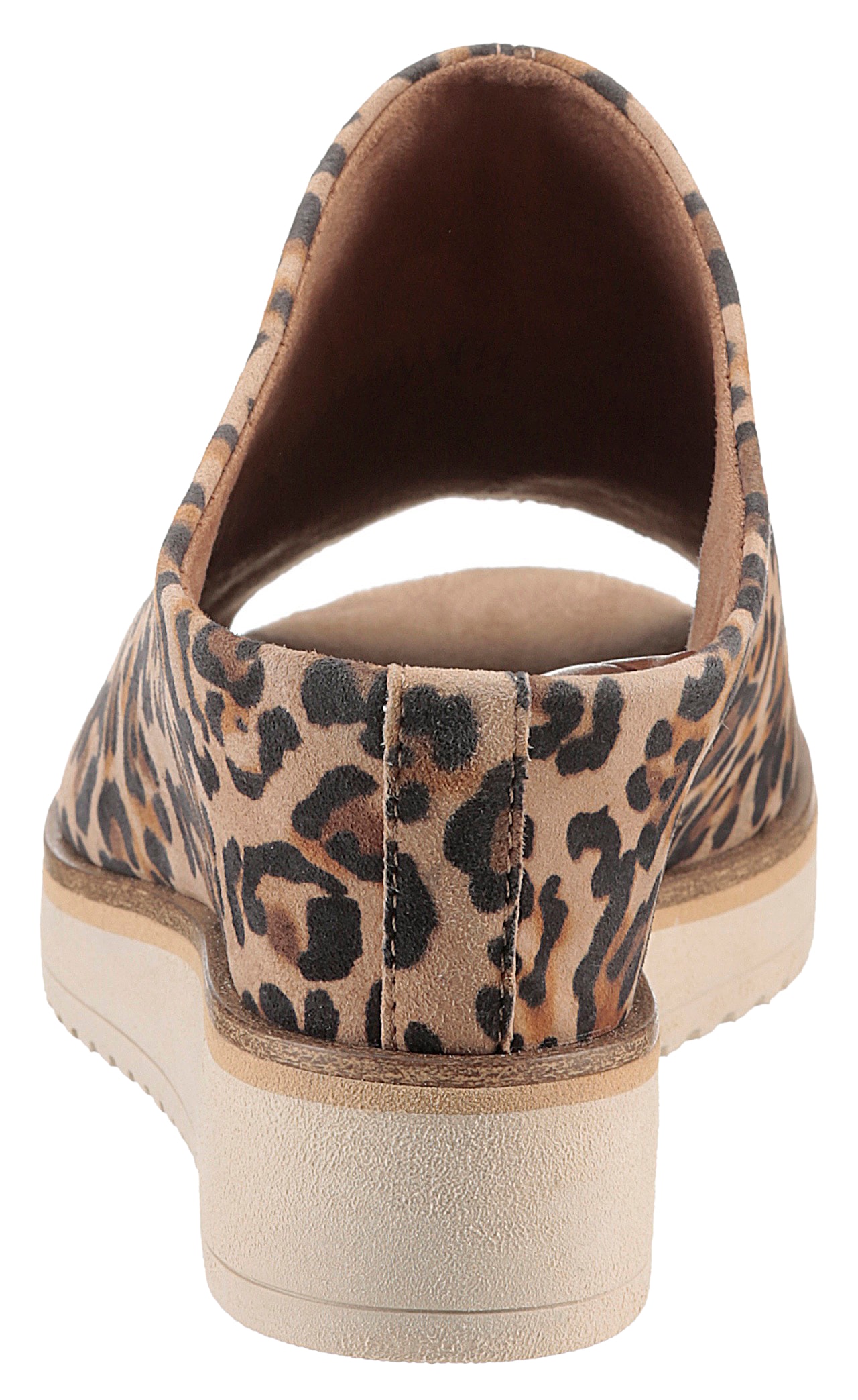 Tamaris Pantolette, Keilabsatz, Sommerschuh, Schlupfschuh im Leo-Look