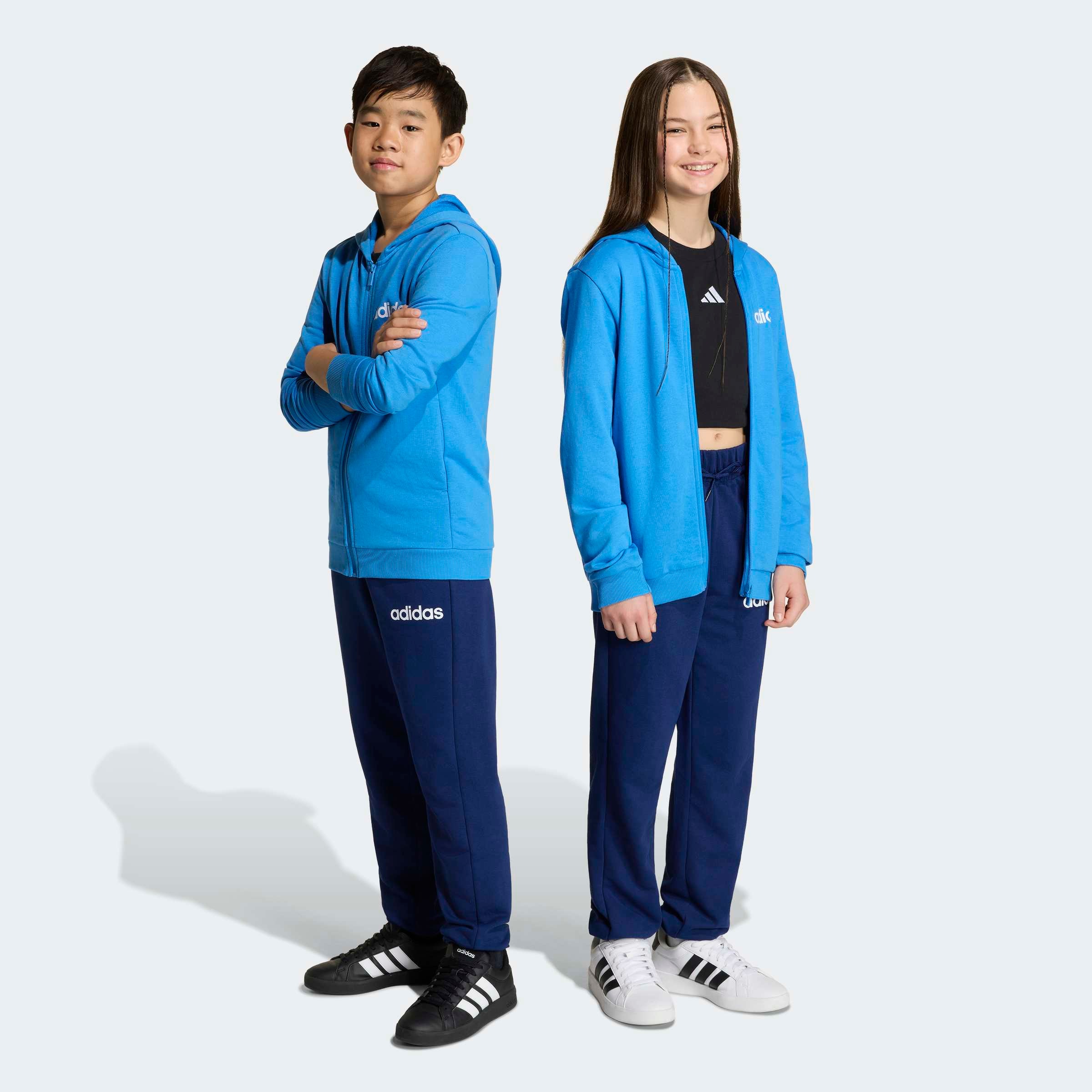 adidas Sportswear Trainingsanzug »ESSENTIALS KINDER« 2 tlg. zweiteilig, aus Baumwolle und Polyester, weiches French Terry