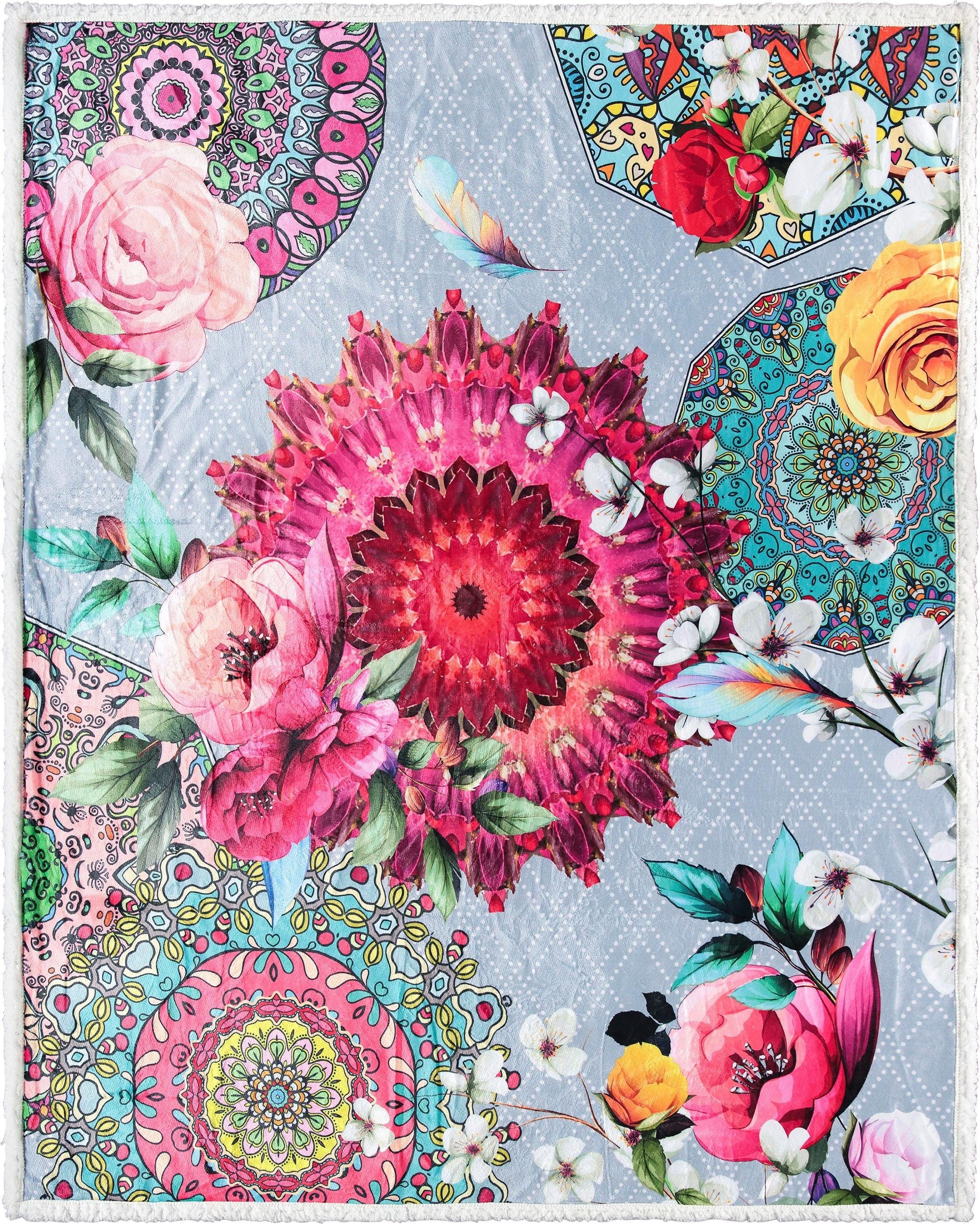 hip Plaid »Siara«, mit Mandalas und Rosenblüten