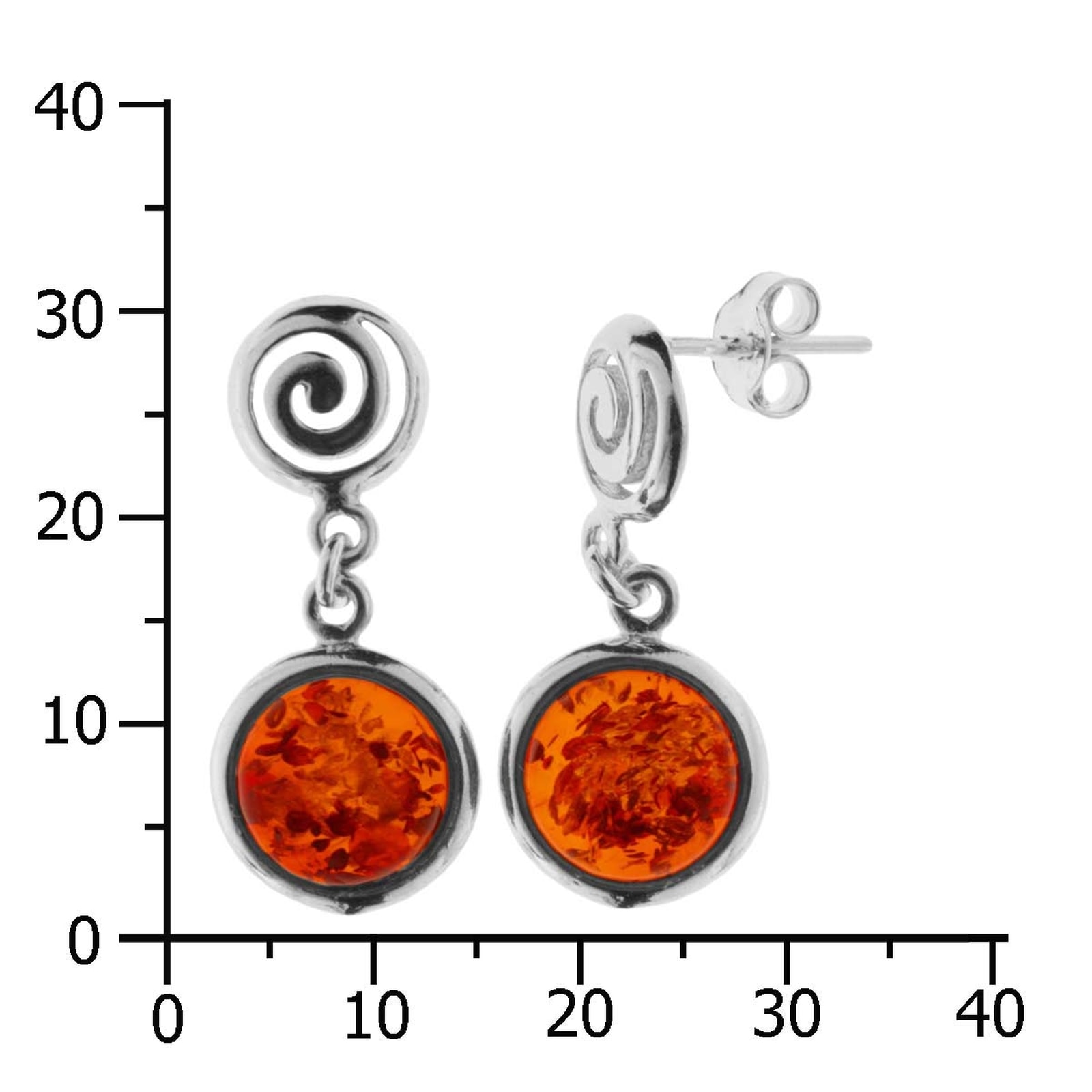 OSTSEE-SCHMUCK Paar Ohrhänger »- Spirale - Silber 925/000 - Bernstein«