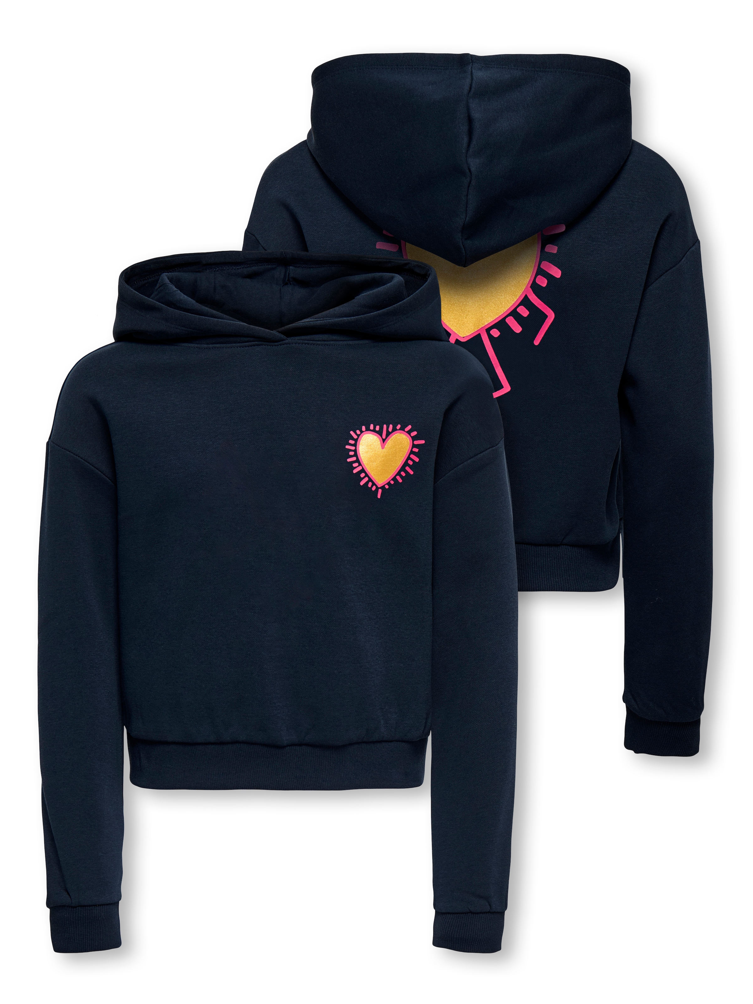 KIDS ONLY Kapuzensweatshirt »KOGCOOPER LIFE LOV E LS HOOD FR SWT«, Baumwollmischung, regular fit
