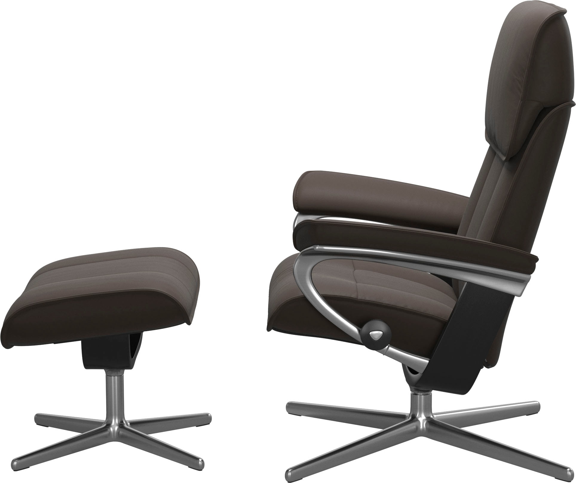 Stressless® Relaxsessel »Admiral« Set, Relaxsessel inkl. Hocker,  mit Cross Base, Größe M & L, Holzakzent Schwarz