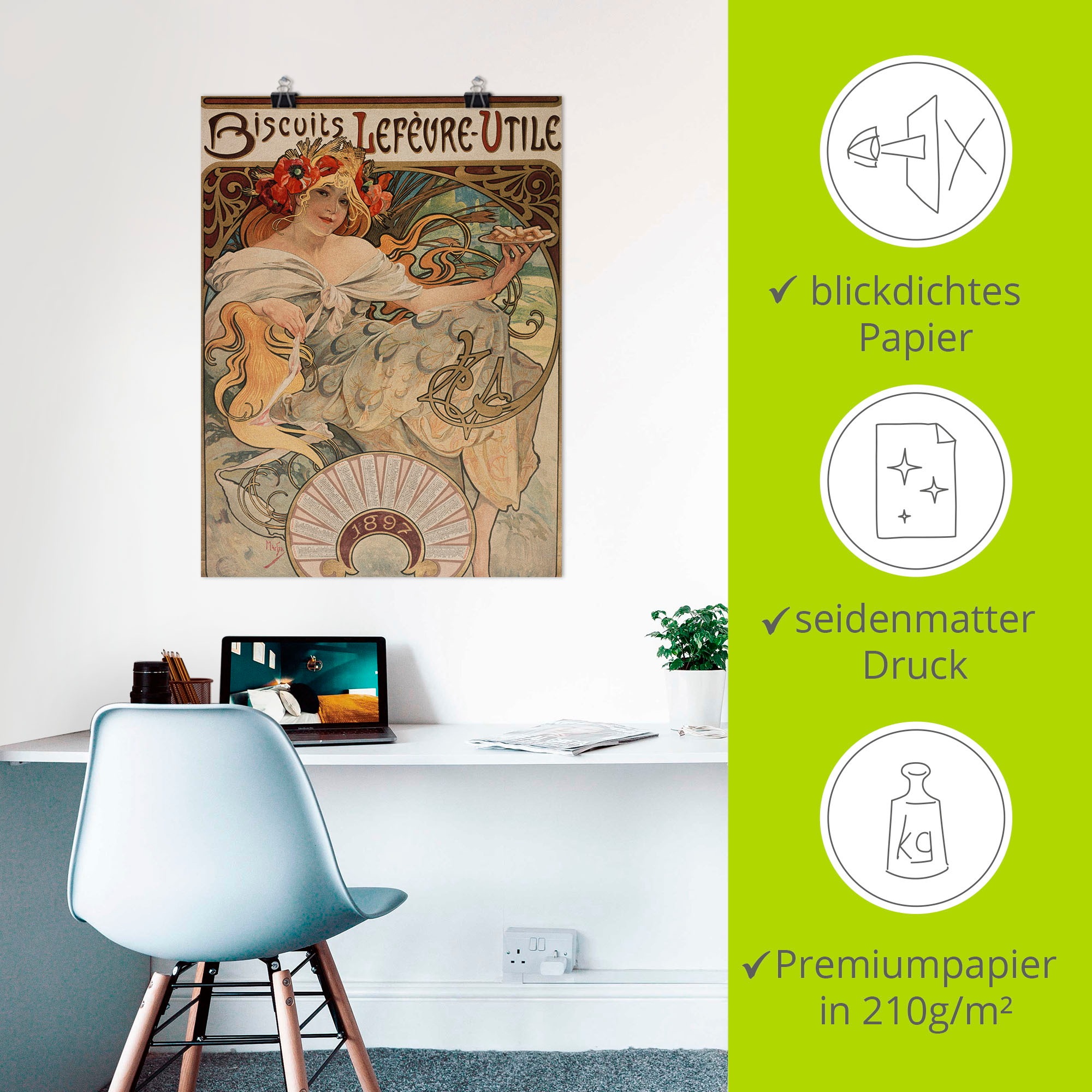 Artland Kunstdruck »Kalenderillustration für Lefèvre-Utile«, Magazincover, (1 St.), als Alubild, Leinwandbild, Wandaufkleber oder Poster in versch. Größen