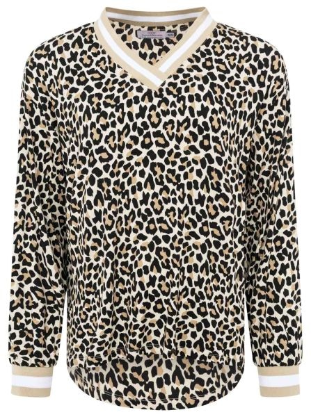 Zwillingsherz Blusenshirt »"Leo"«, V-Neck, Animal Print, sportive Bündchen