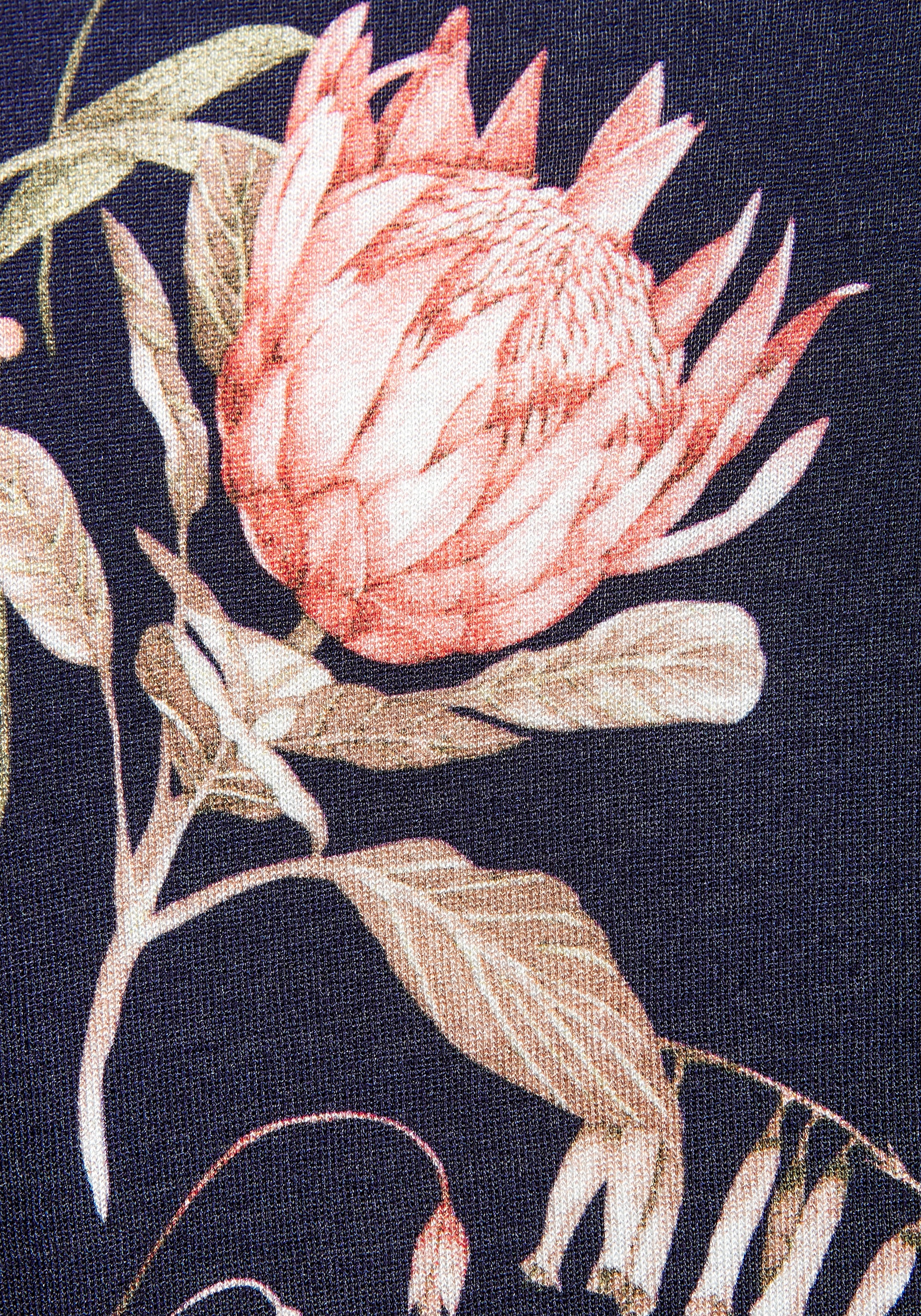 Vivance Jerseykleid, mit Blumenprint, lockeres Sommerkleid, Strandkleid