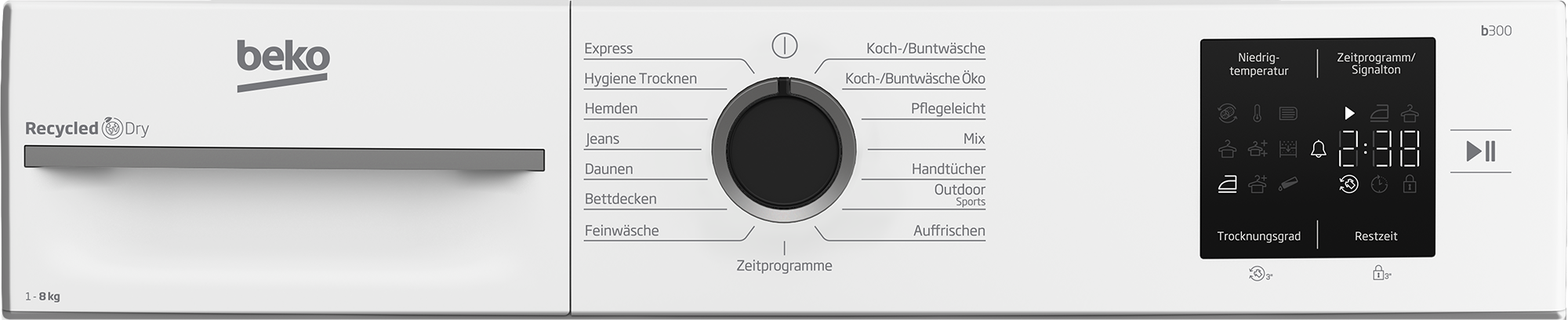 BEKO Wärmepumpentrockner »BMO3T382CW« AquaWave Schontrommel für besonders schonendes Trocknen
