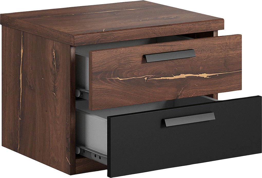INOSIGN Nachtkommode »Sigma, Breite 46 cm, moderner Nachtschrank mit 2 Schubladen«, Nachttisch viel Stauraum, Nachtkonsole