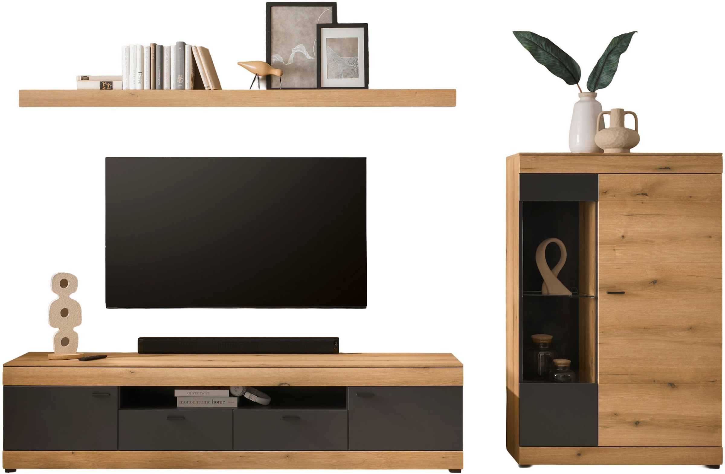 Home affaire Wohnwand »Soleto, zeitlose Anbauwand, Komplettset im modernen Stil« Komplett-Set, 3 Stk. tlg.